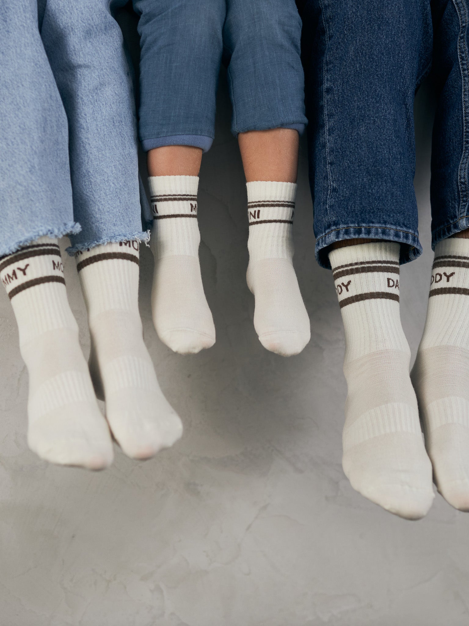 Wollsocken MOMMY - creme/ braun - FAMVIBES