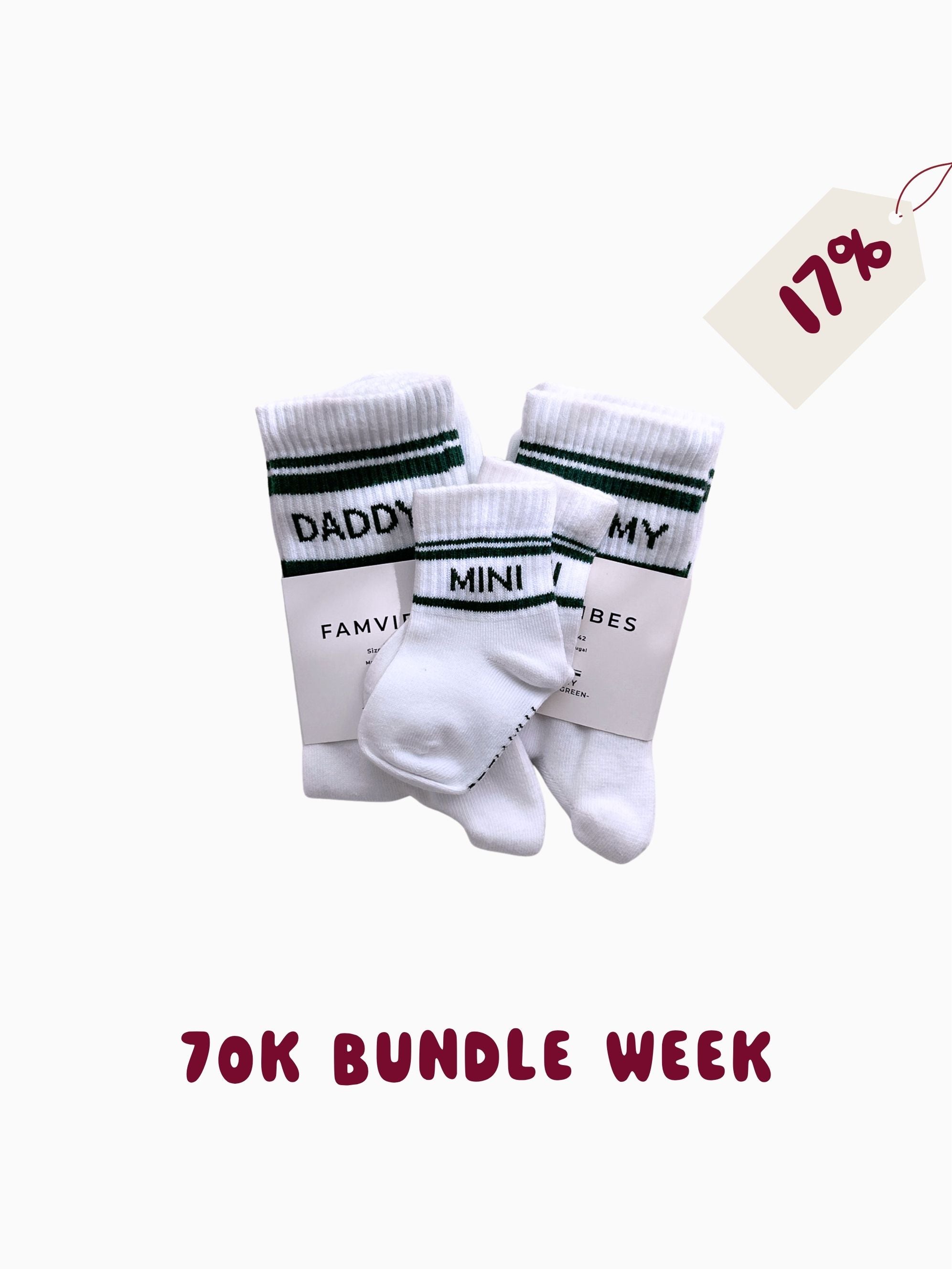 Bundle Deal Striped Family Socks Green