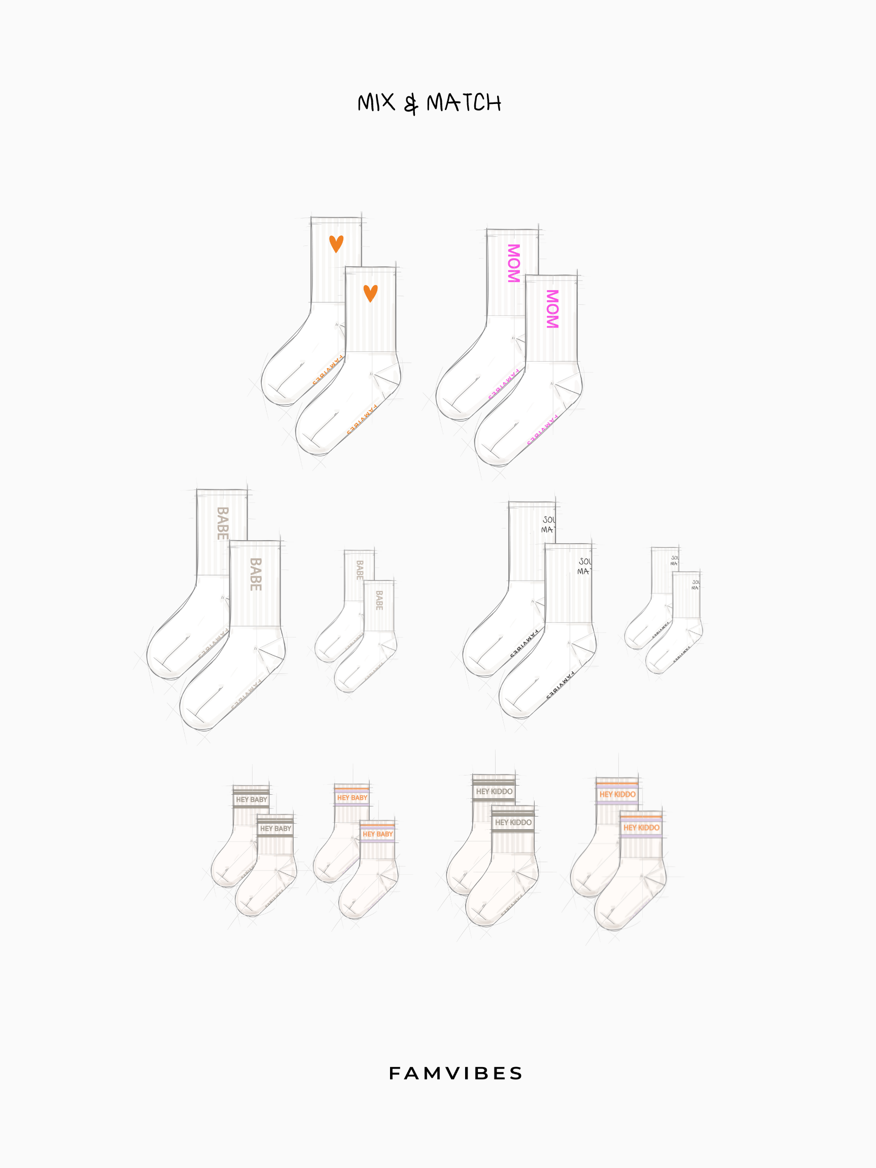 HEY KIDDO - Socken lavender | orange - FAMVIBES