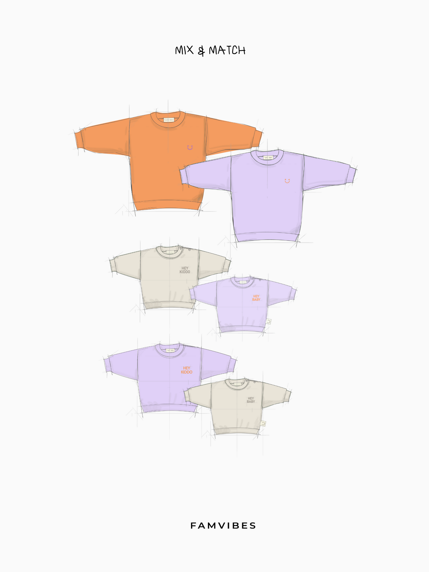 HEY KIDDO Sweatshirt - lavender/ orange - FAMVIBES
