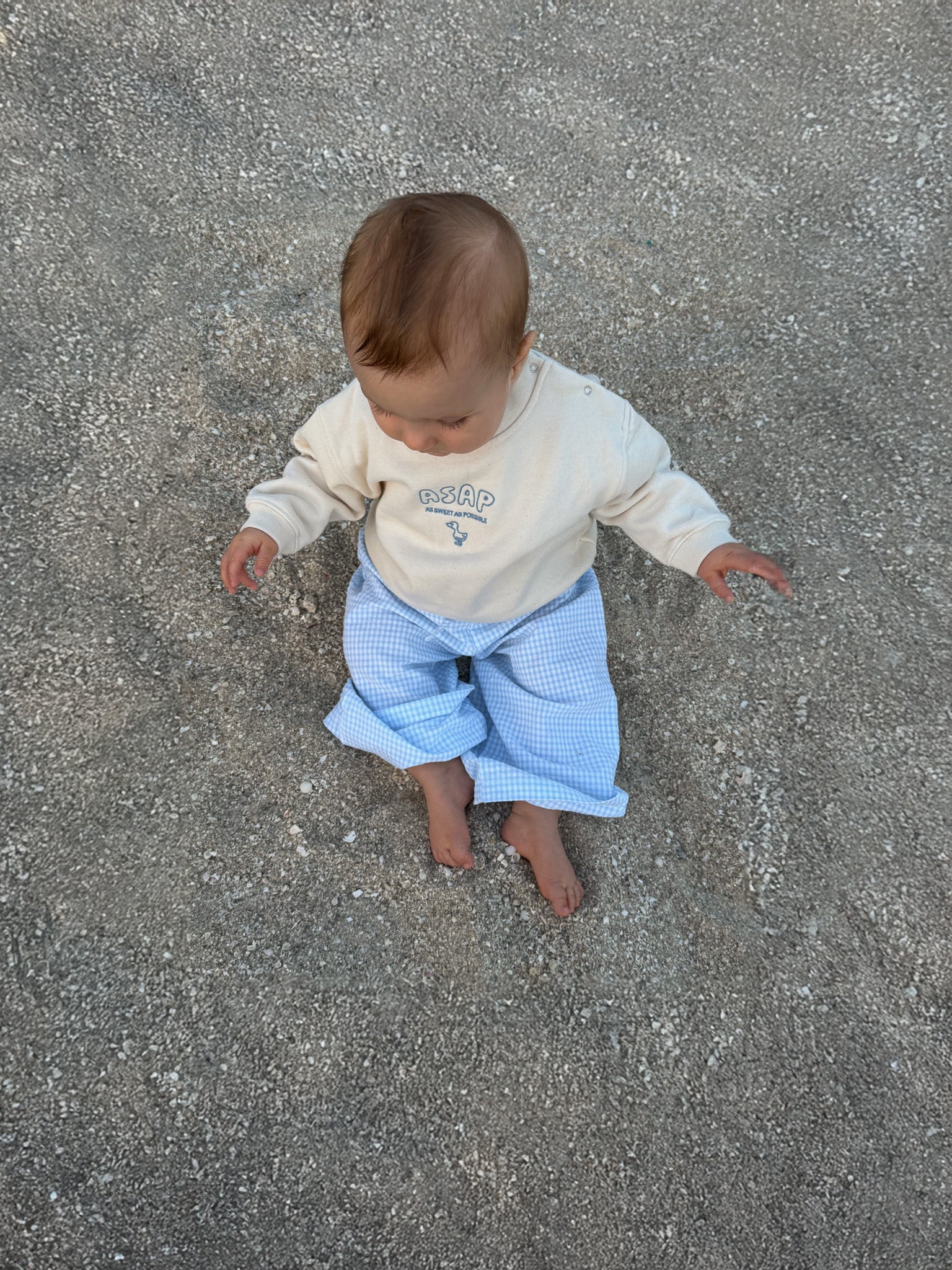 BLUE Vichykaro Pants Kids - FAMVIBES