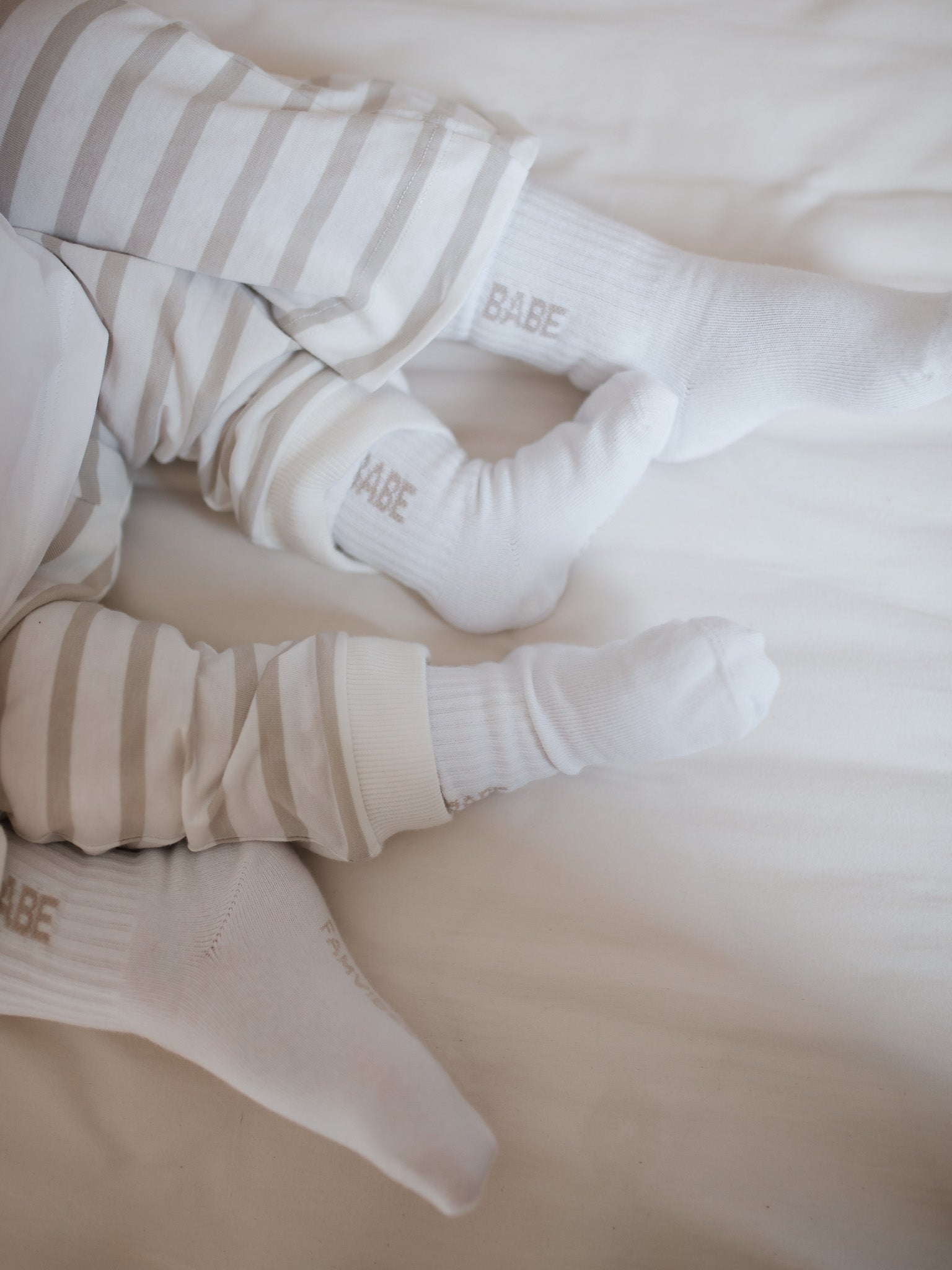 BABE Socken Kids - weiß/ taupe - FAMVIBES