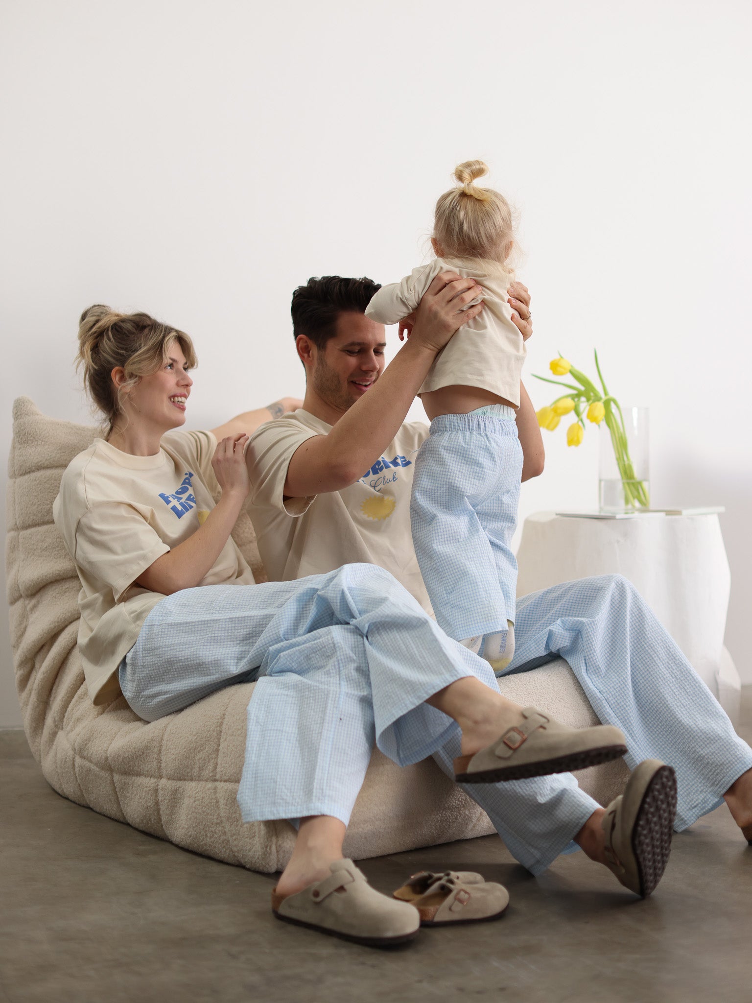 BLUE Vichykaro Pants Kids - FAMVIBES