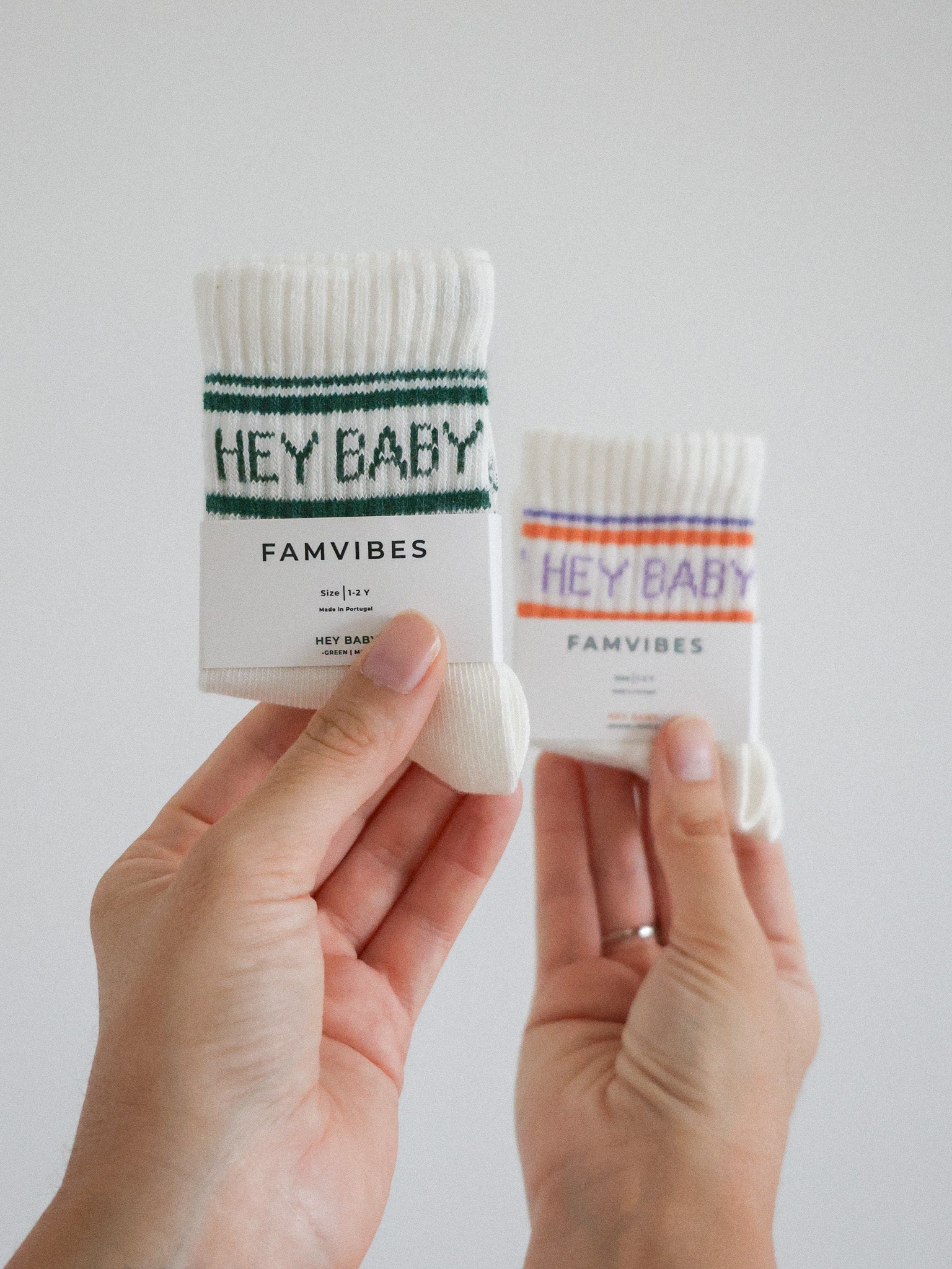 HEY BABY - Socken milk | green - FAMVIBES 