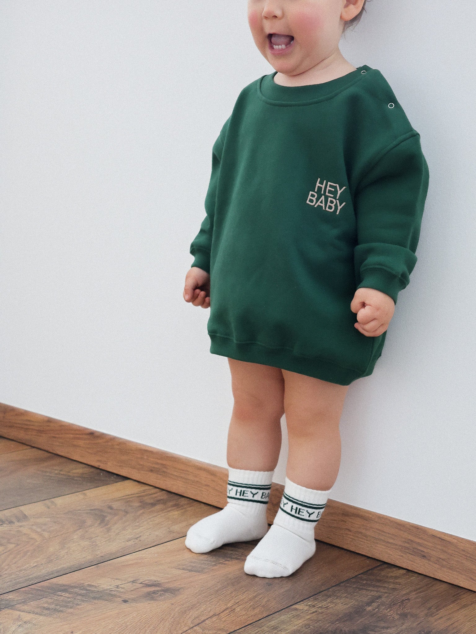 HEY BABY - Socken milk | green - FAMVIBES 