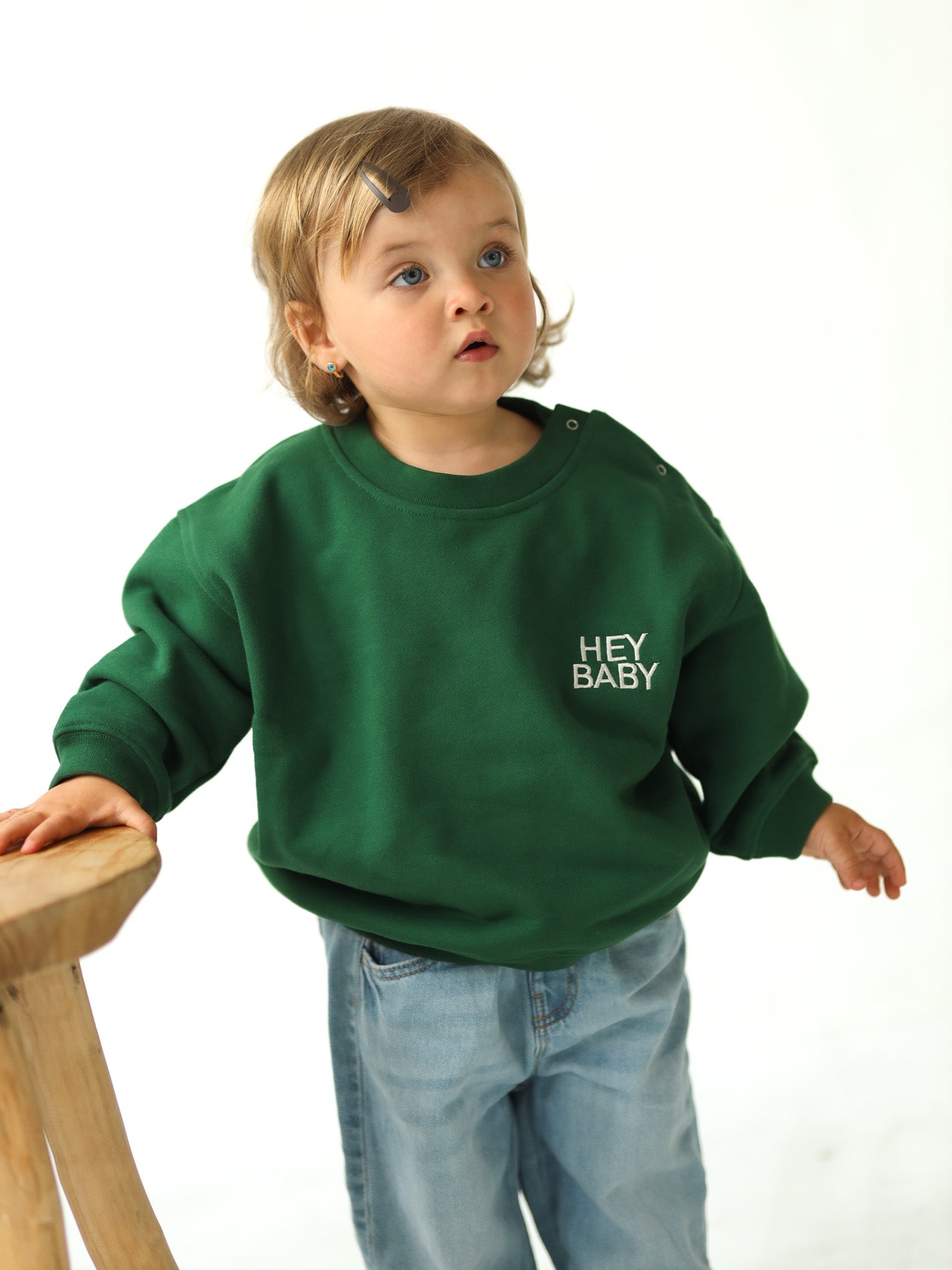 HEY BABY Sweatshirt - grün - FAMVIBES