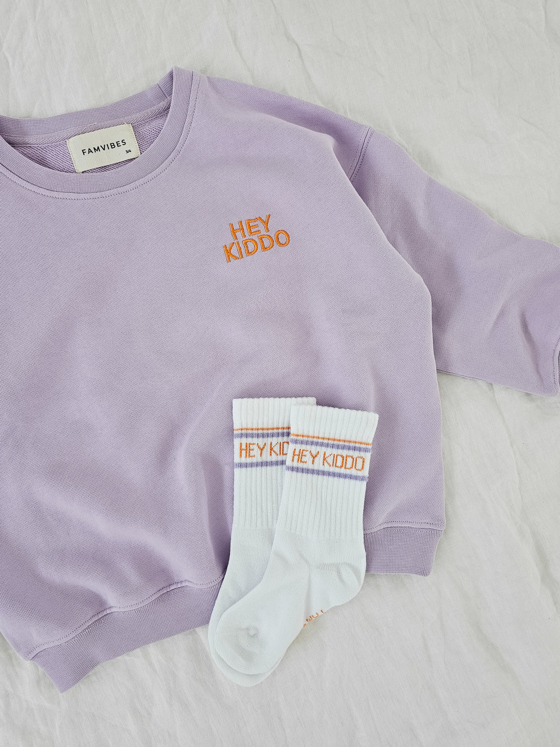 HEY KIDDO - Socken lavender | orange - FAMVIBES