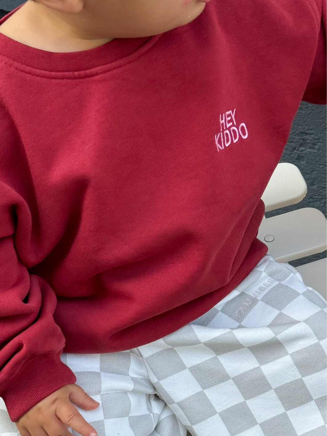 Bundle Deal Hey Kiddo Sweatshirt - burgundy - FAMVIBES