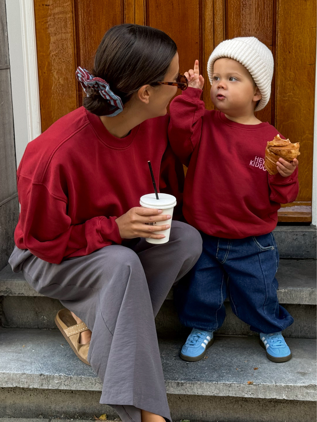 Bundle Deal Hey Kiddo Sweatshirt - burgundy - FAMVIBES