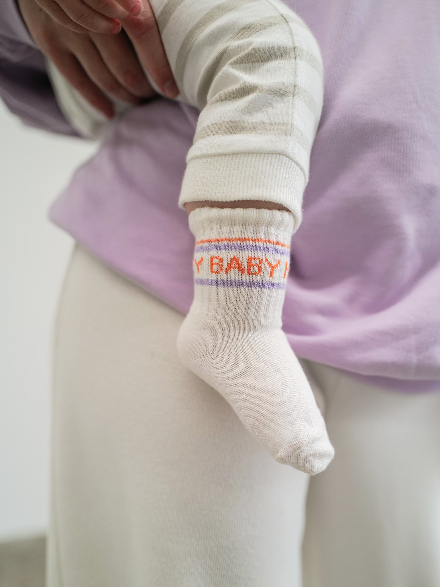 HEY BABY - Socken lavender | orange - FAMVIBES