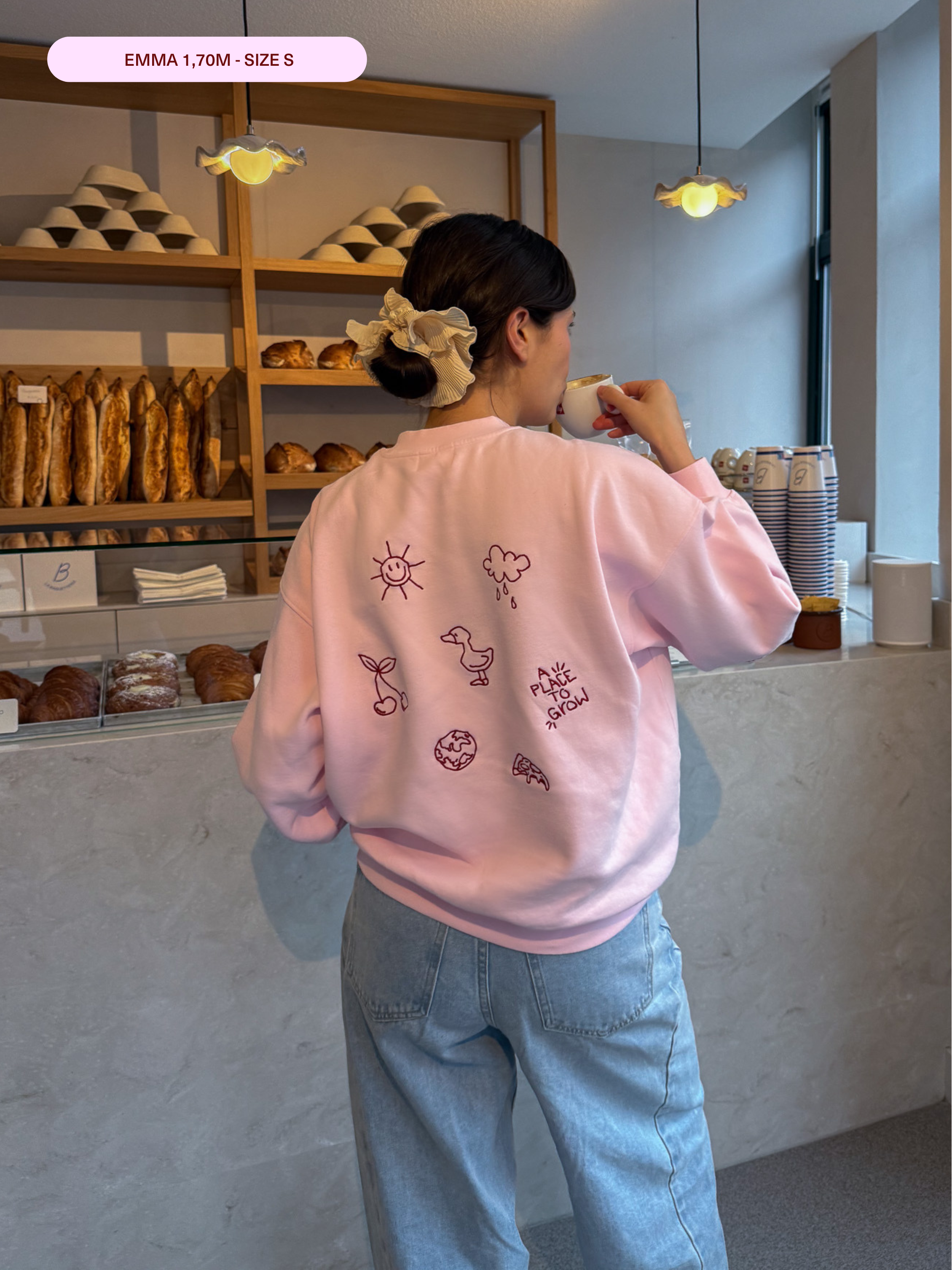 PLACE TO GROW Sweatshirt Unisex - rosa - FAMVIBES