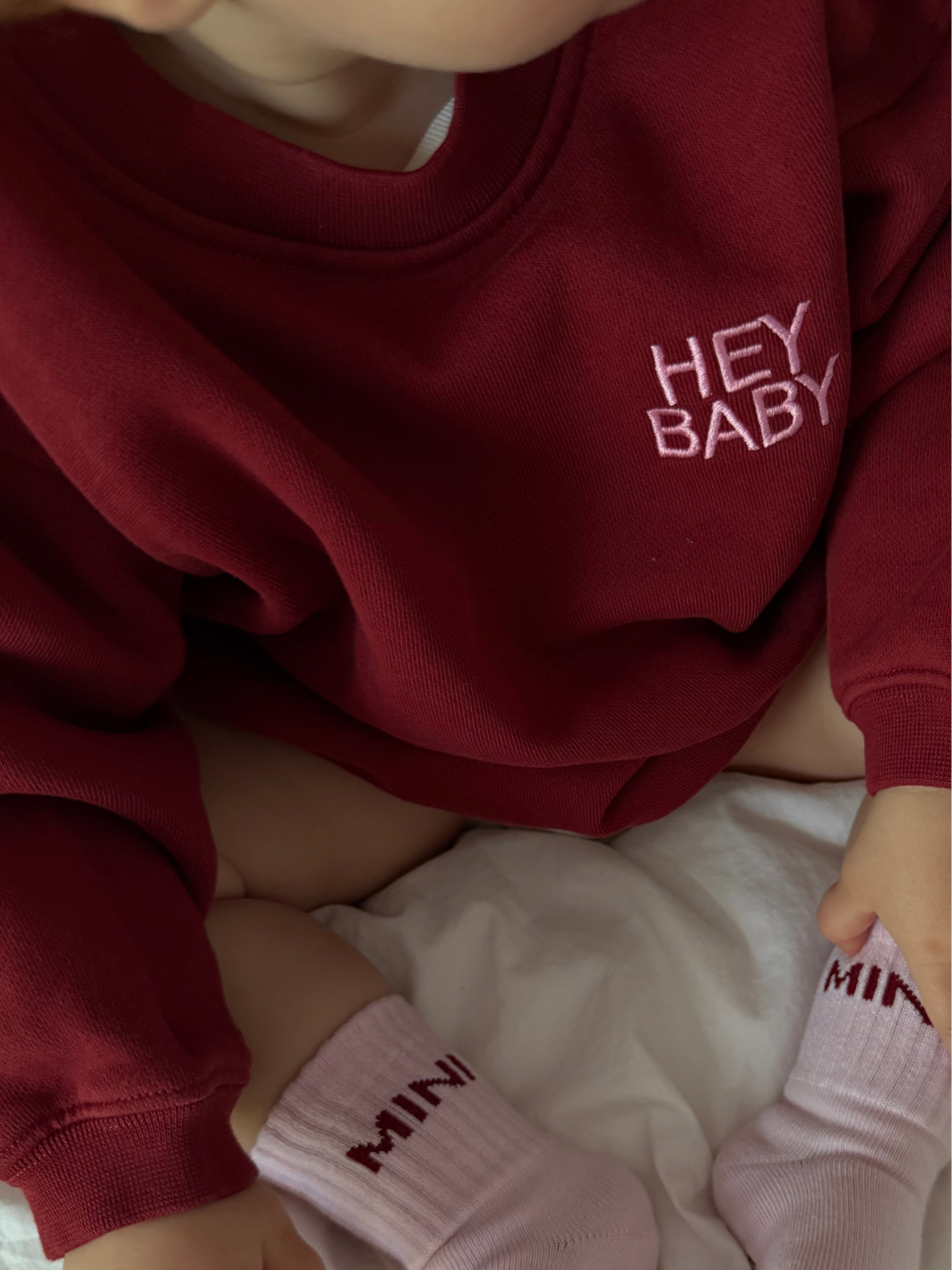 HEY BABY Sweatshirt - burgundy