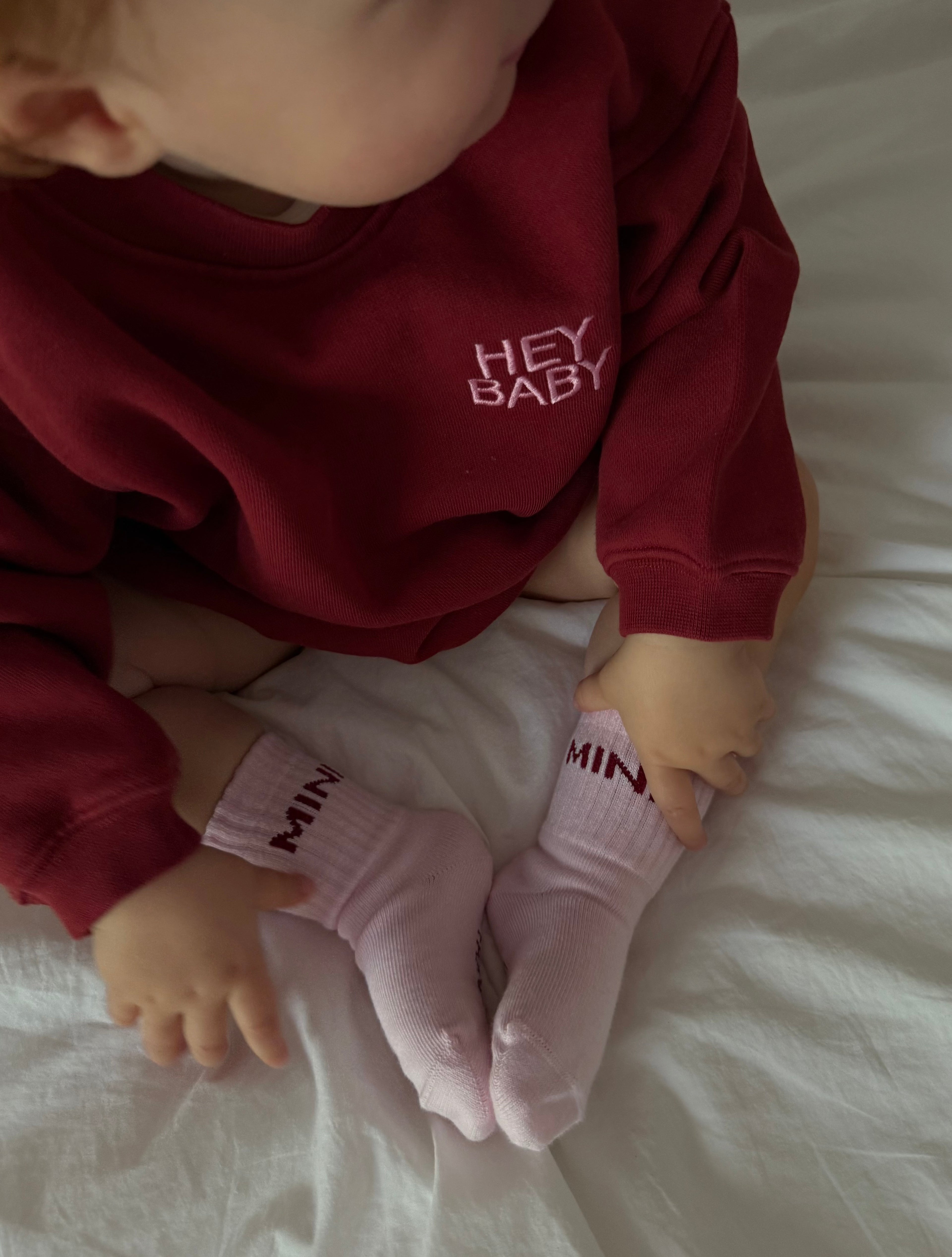Bundle Deal HEY BABY Sweatshirt - burgundy
