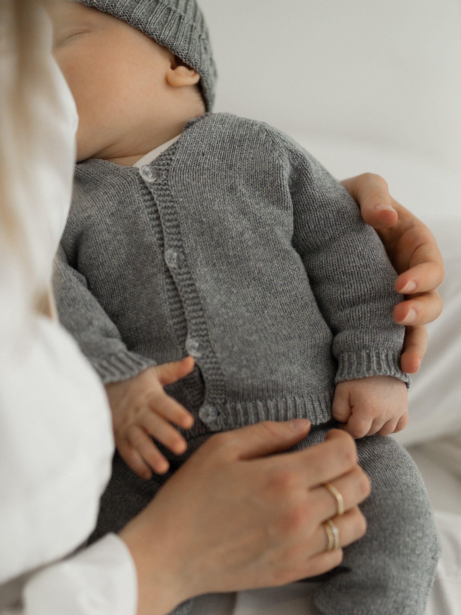 Strickjacke YOU ARE... tiny | grey - FAMVIBES