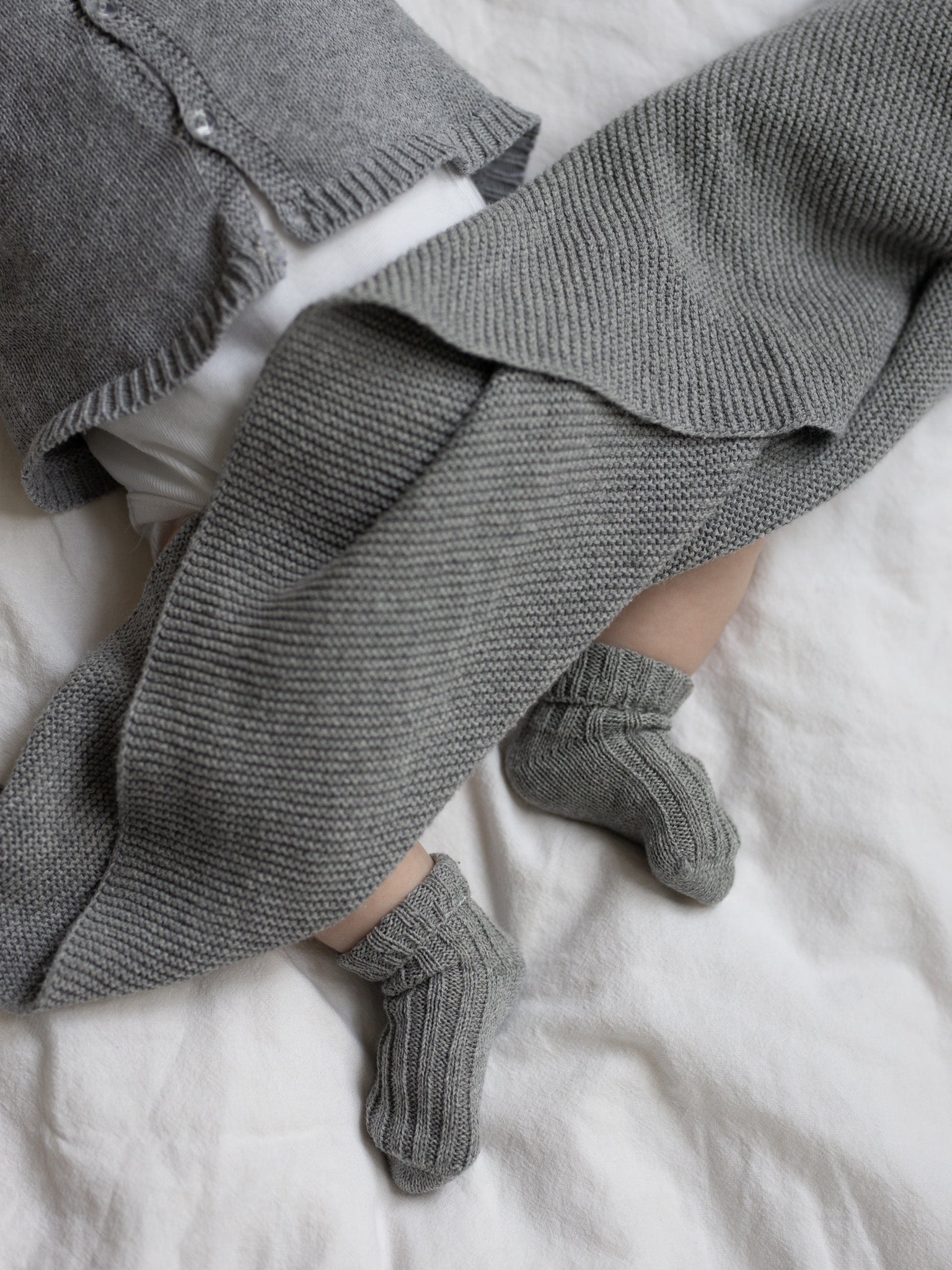 Stricksocken-Duo TINY - grey & milk - FAMVIBES