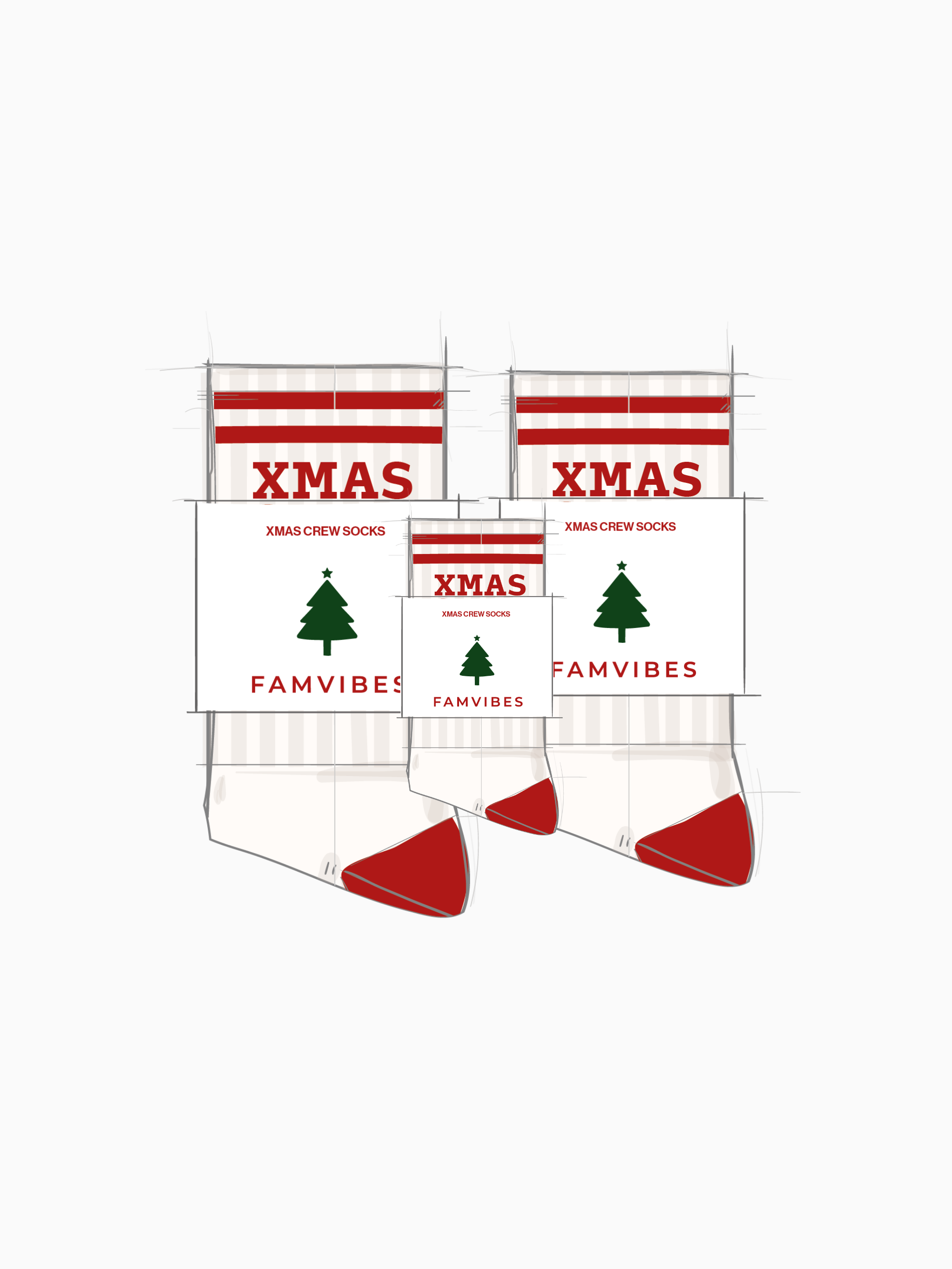 PREORDER - X-MAS CREW Socken Unisex - FAMVIBES