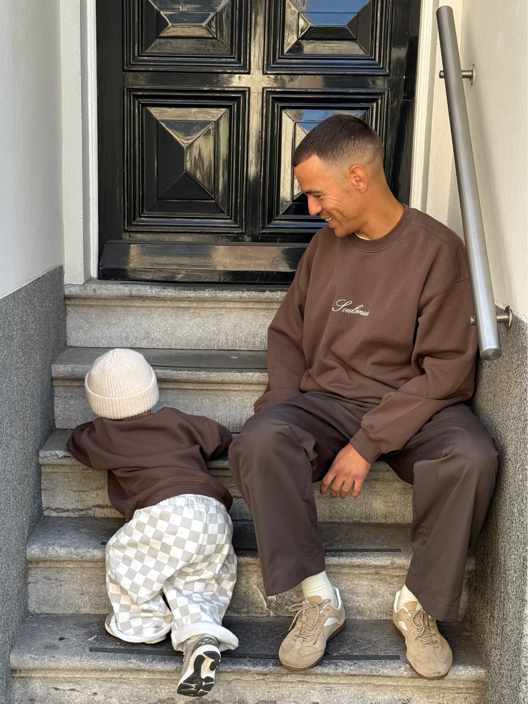 CHECKERED Pants KIDS - sand - FAMVIBES