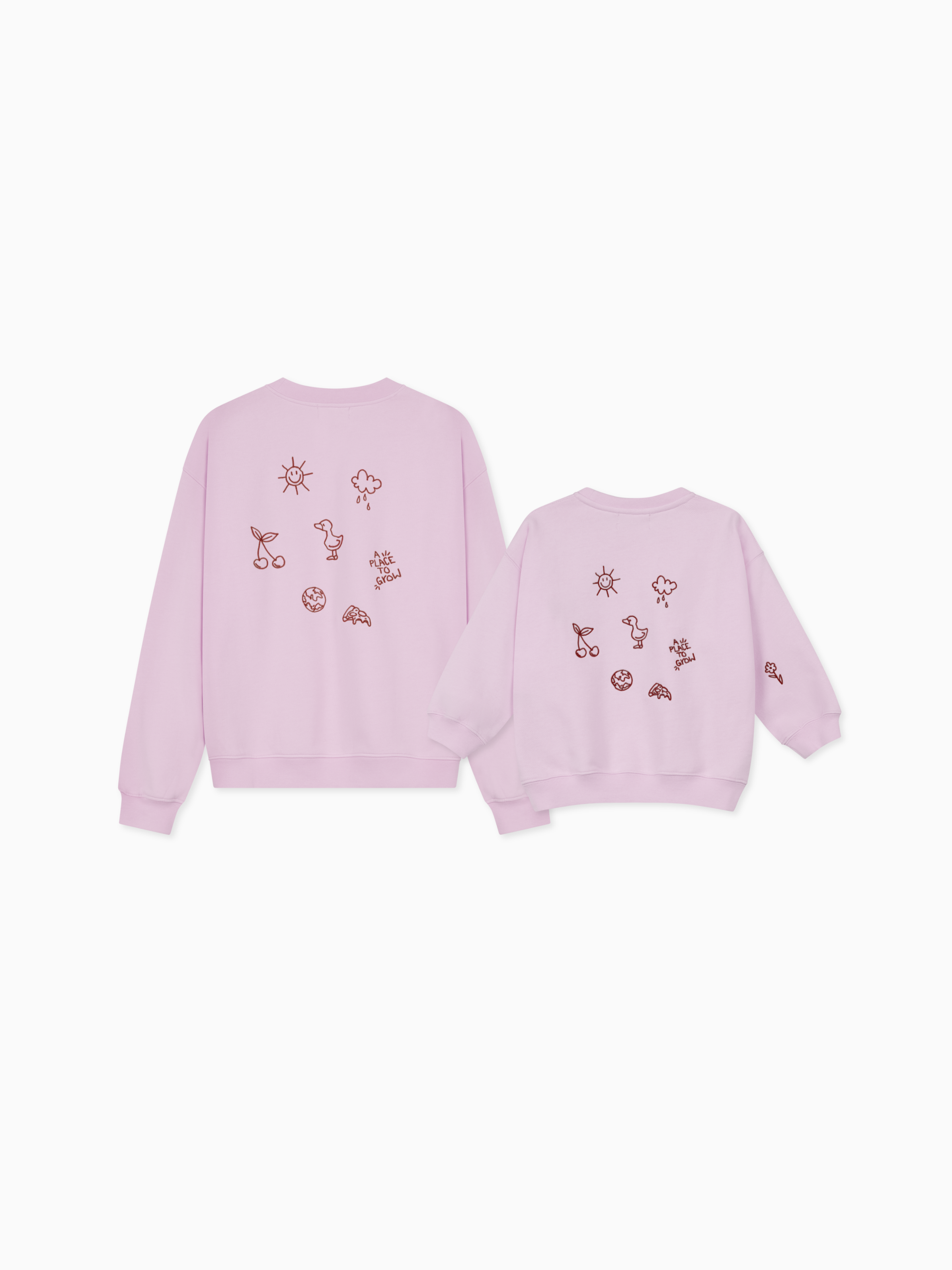 Family Set - Place to grow Sweatshirts rosa - FAMVIBES