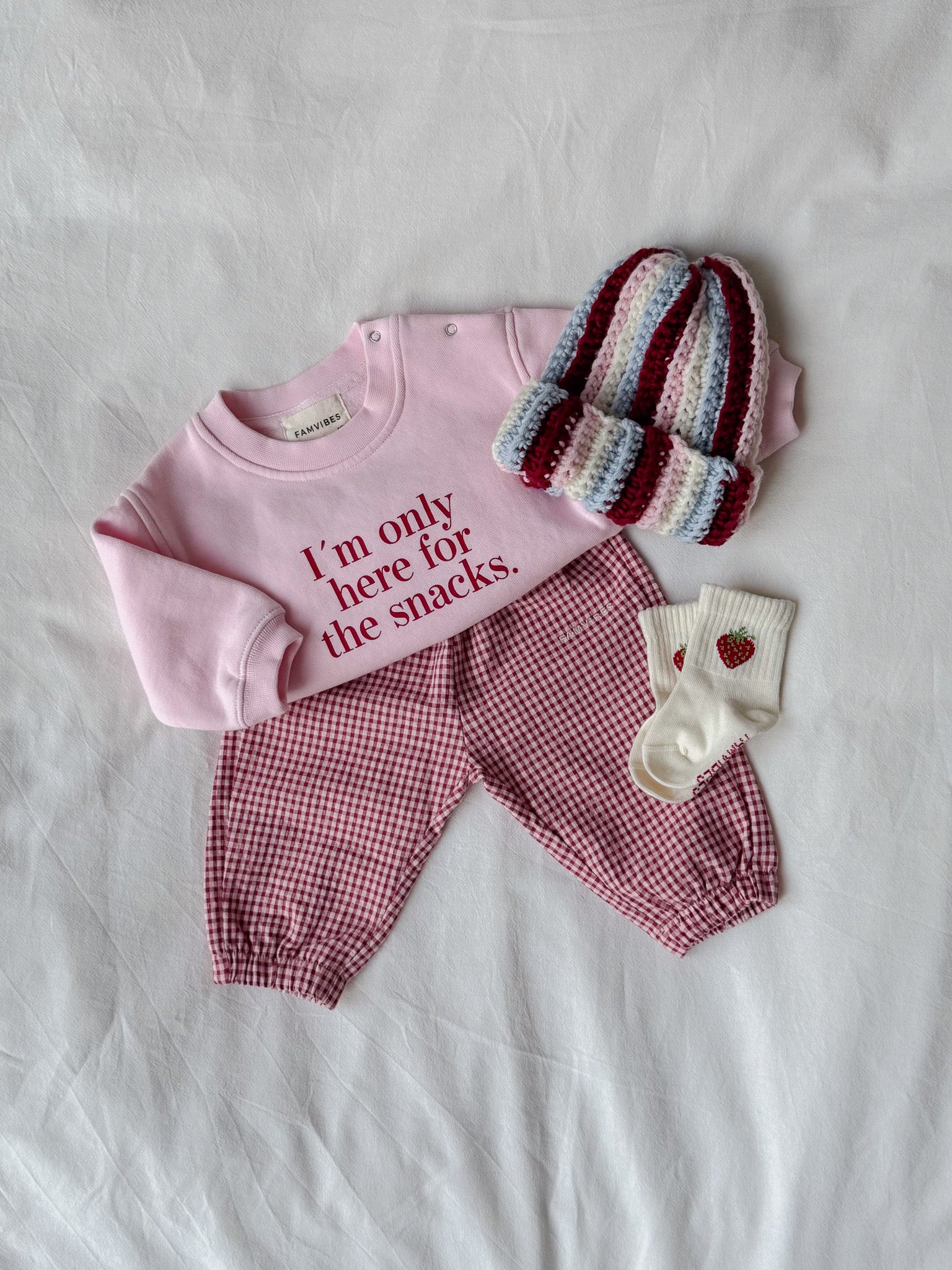 Vichykaro Pants Baby - red - FAMVIBES