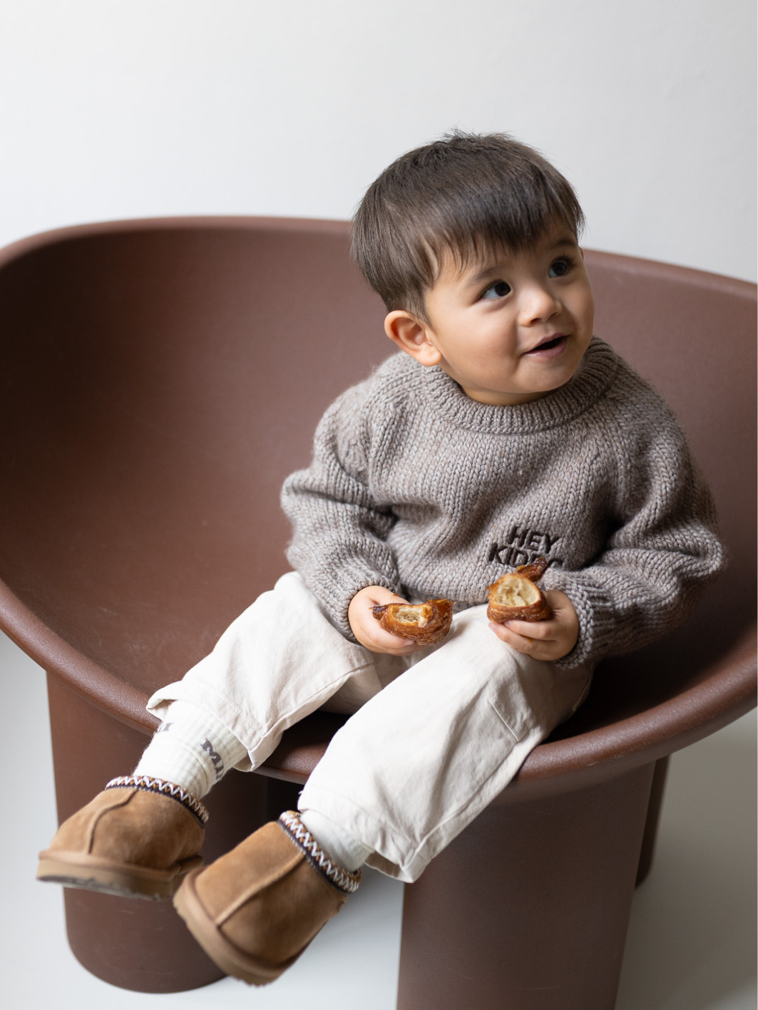 HEY KIDDO Strickpullover - chocolate