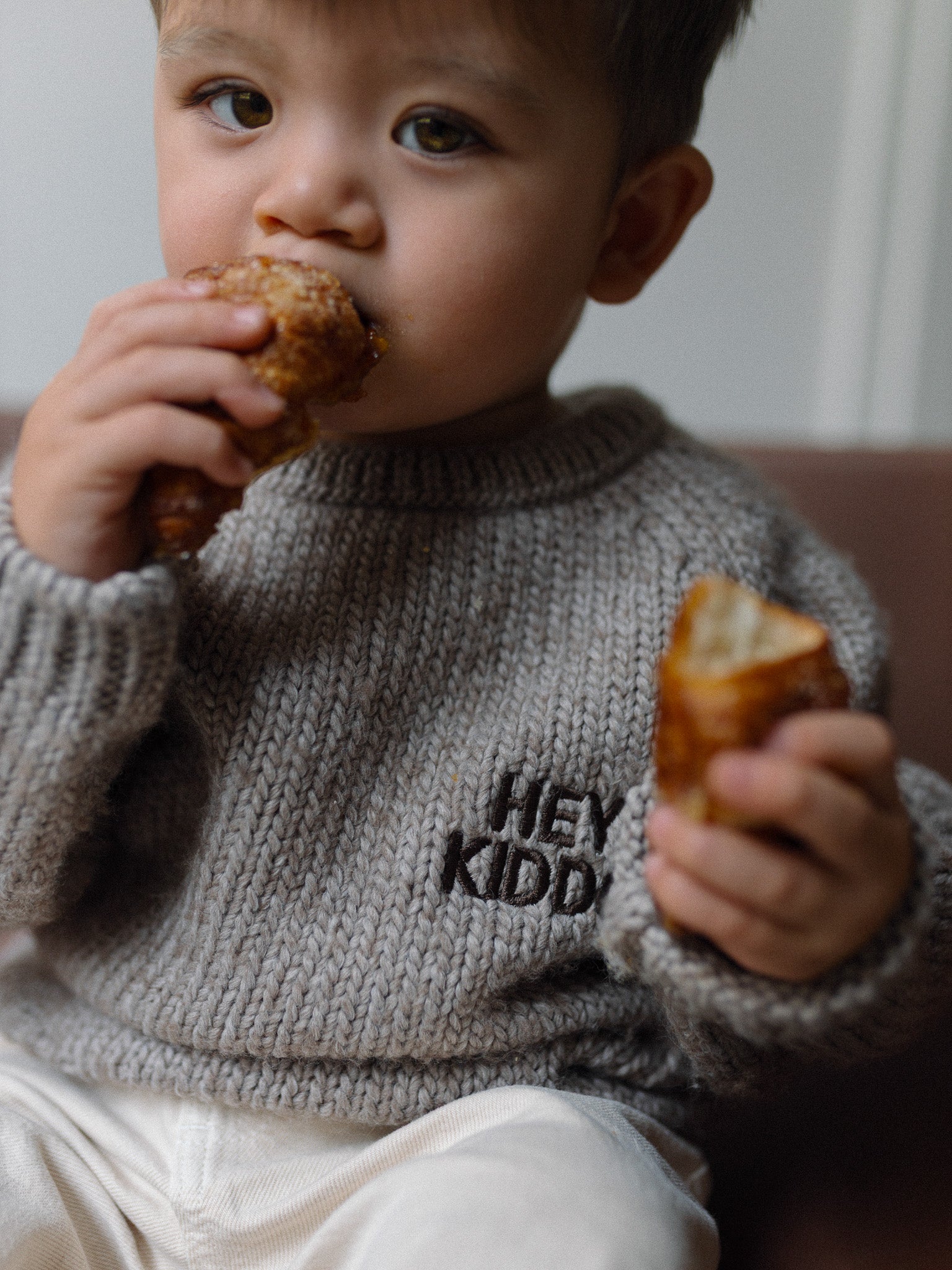 HEY KIDDO Strickpullover - chocolate