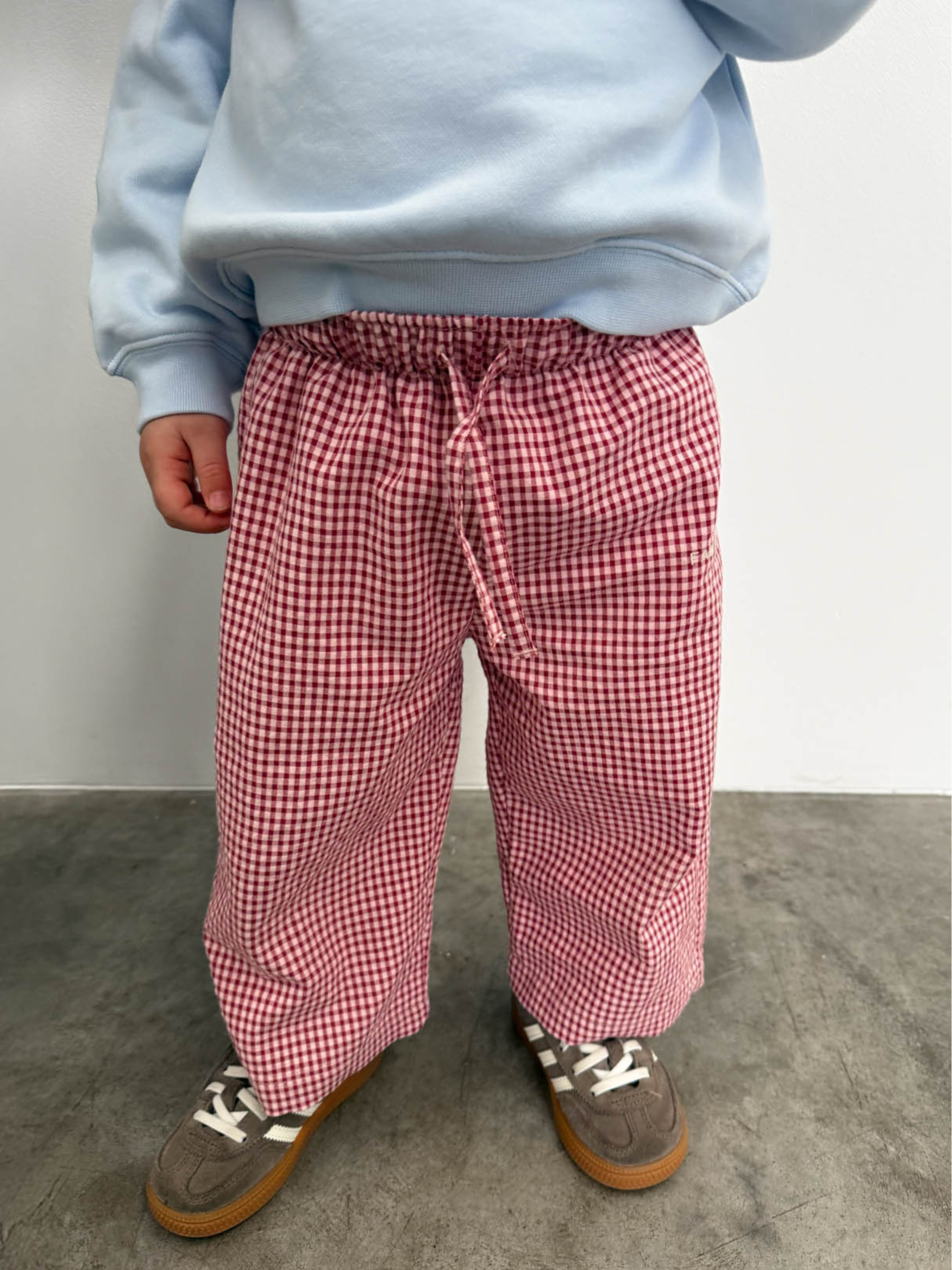 Vichykaro Pants Kids - red - FAMVIBES