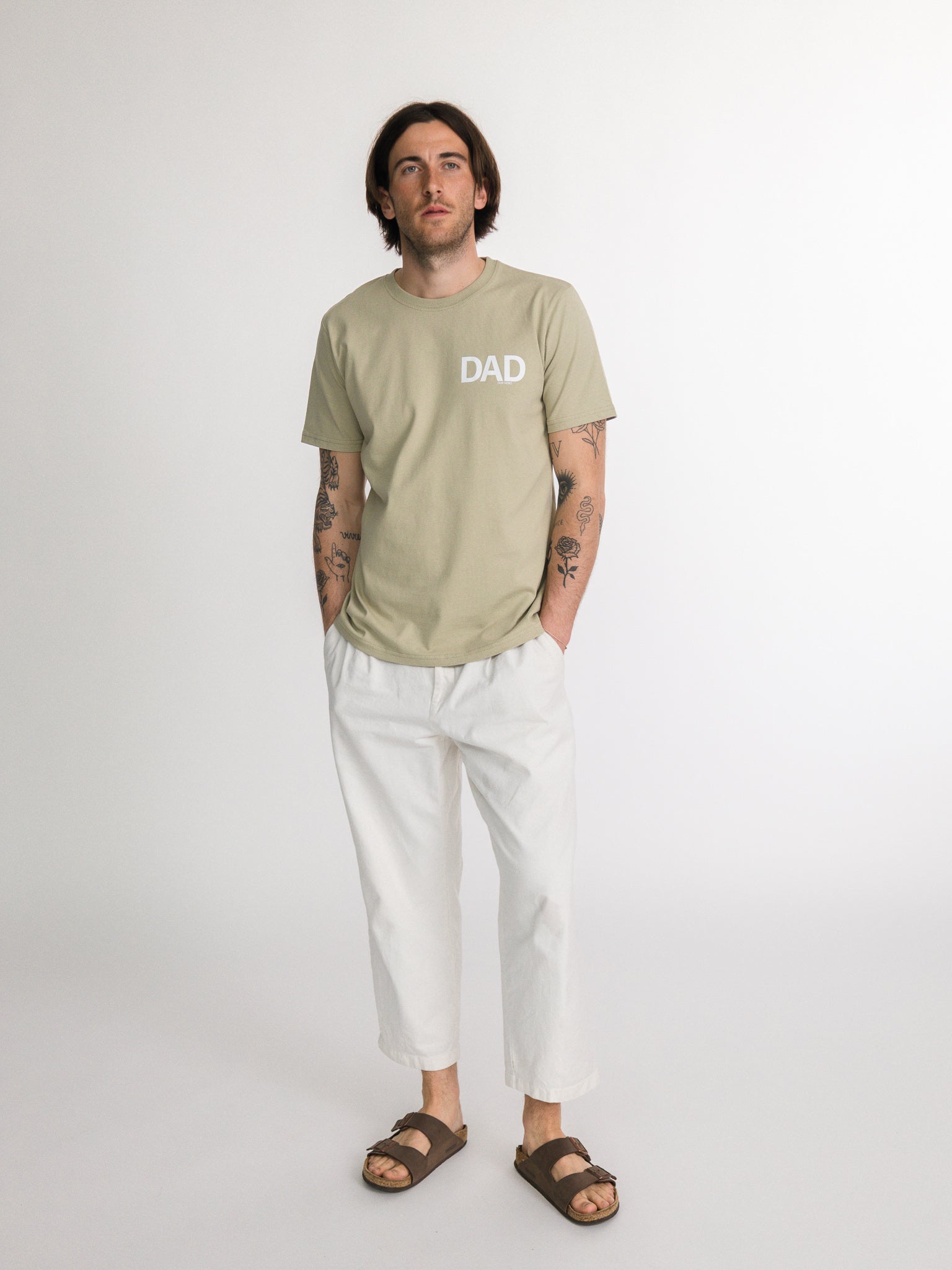 DAD OUR HERO Herren T-Shirt - sage - FAMVIBES