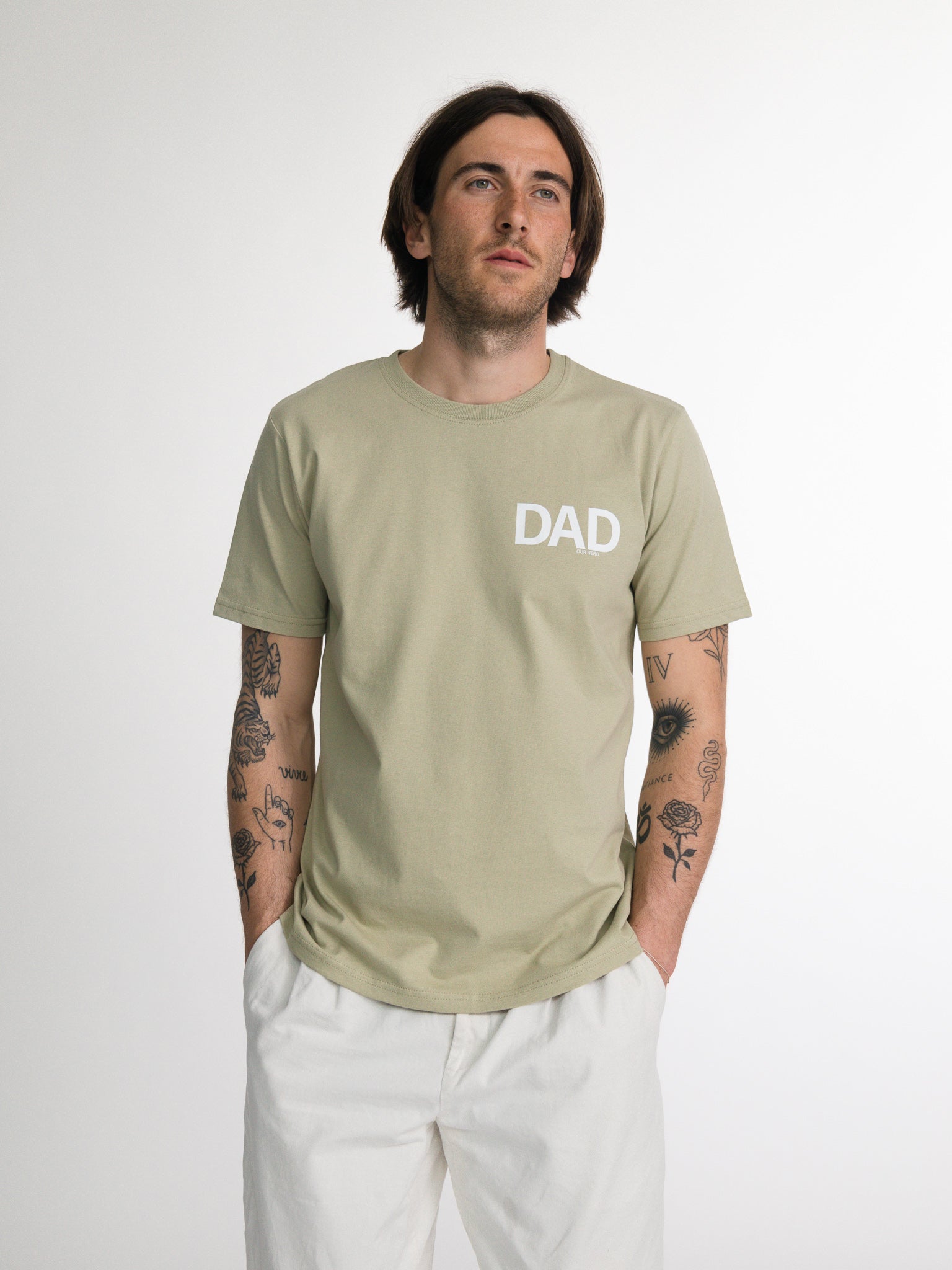 DAD OUR HERO Herren T-Shirt - sage - FAMVIBES