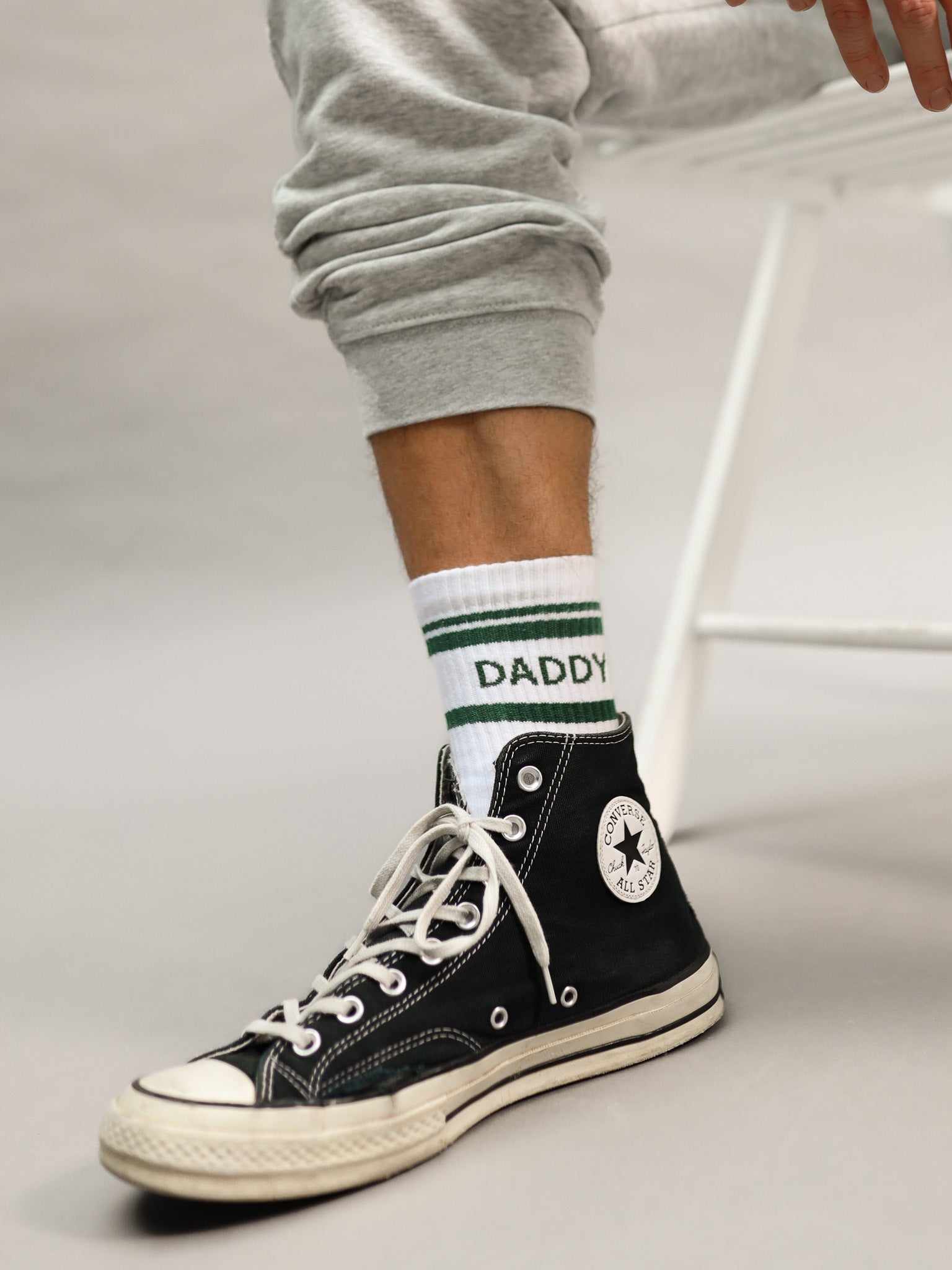 Striped DADDY Socken - green - FAMVIBES