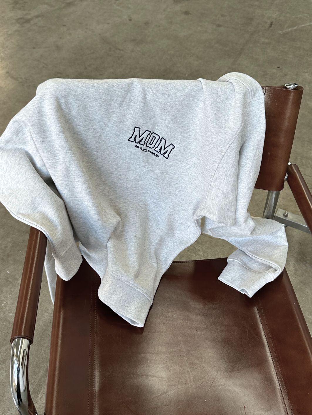 MOM COLLEGE SWEATER - grey - FAMVIBES 