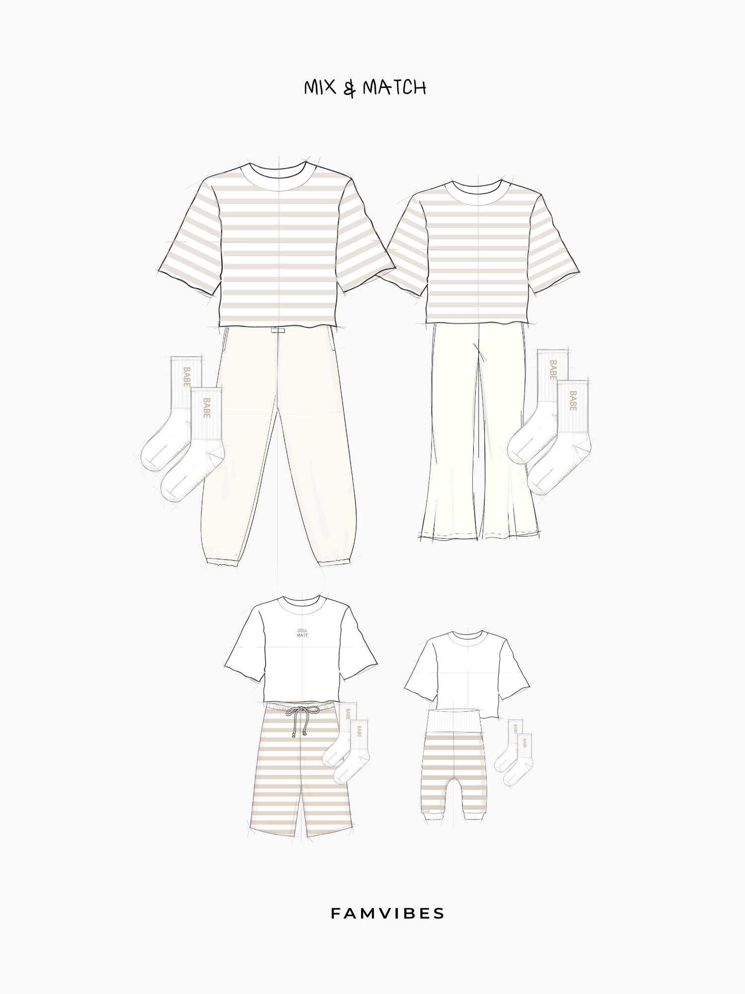 Pants Striped Baby - milk/ beige - FAMVIBES 