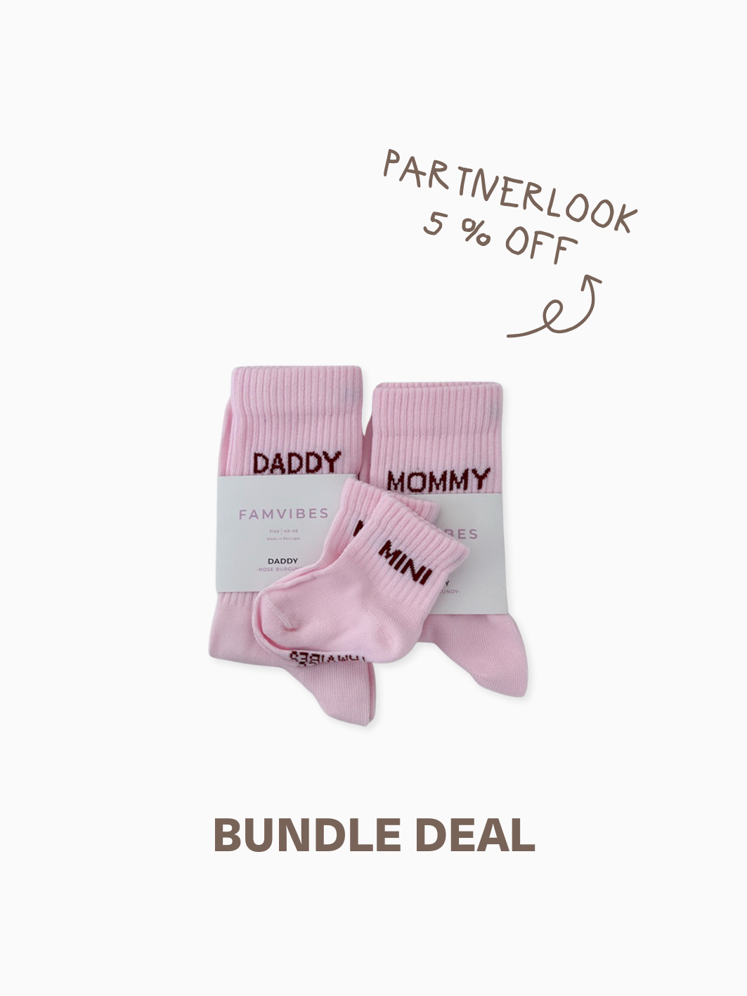 Bundle Deal Family Socks - pink