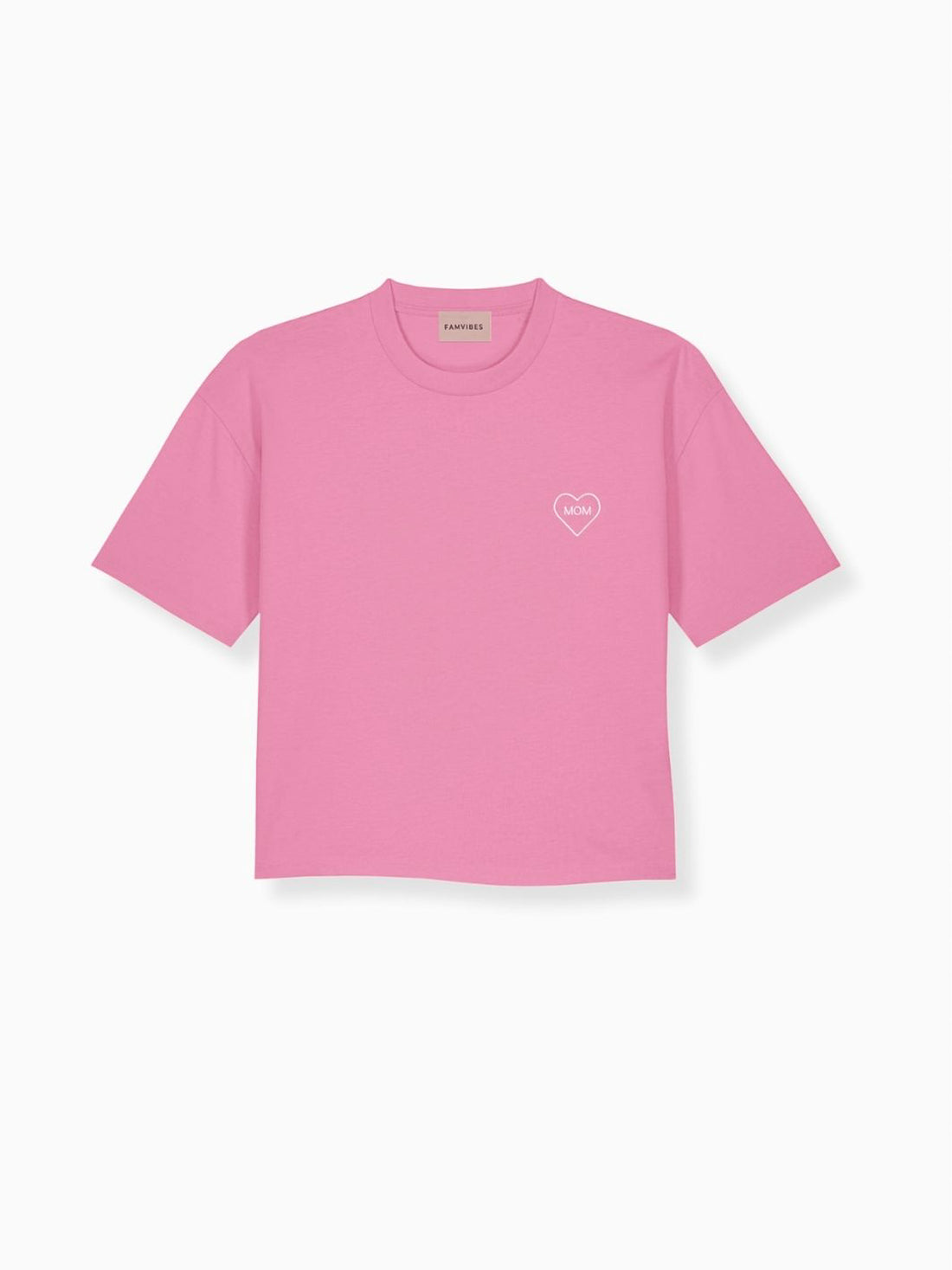 MOM Heart Shirt pink/weiß - FAMVIBES 