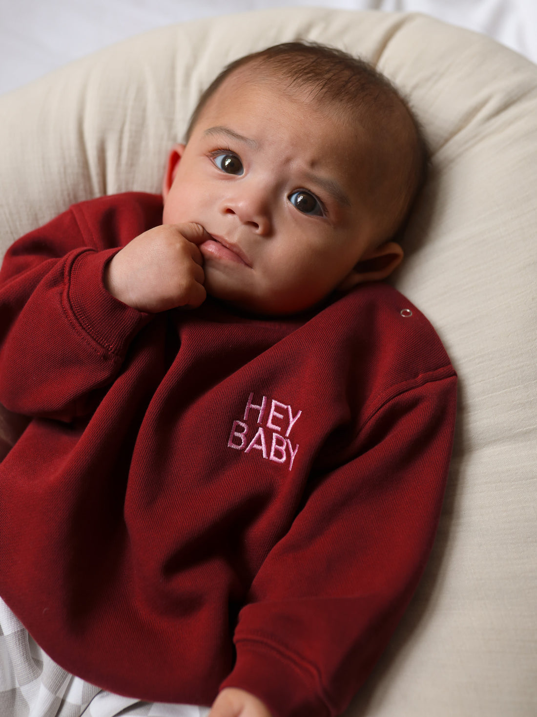 HEY BABY Sweatshirt - burgundy