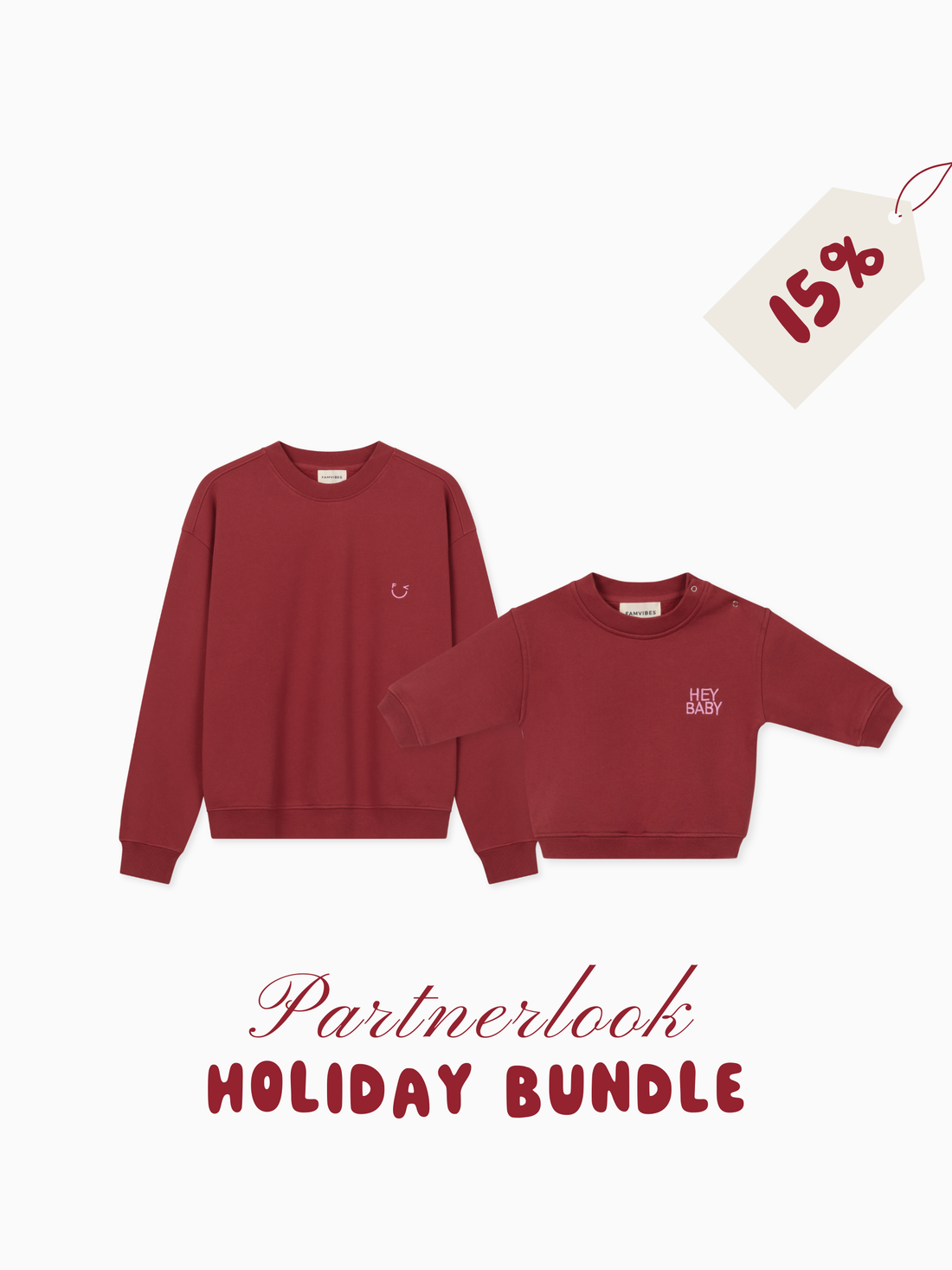Bundle Deal HEY BABY Sweatshirt - burgundy