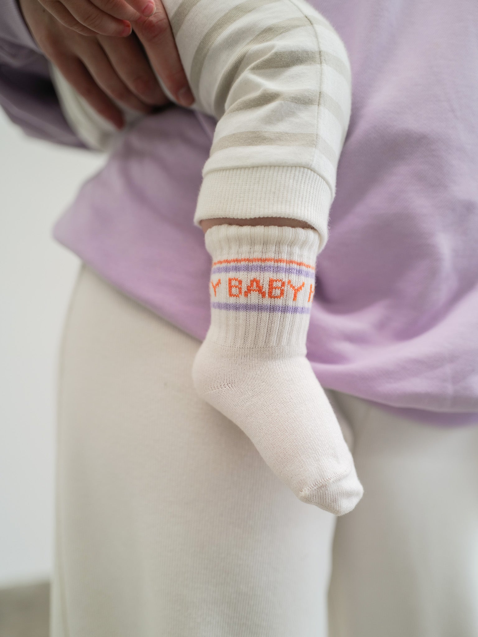 HEY BABY - Socken lavender | orange
