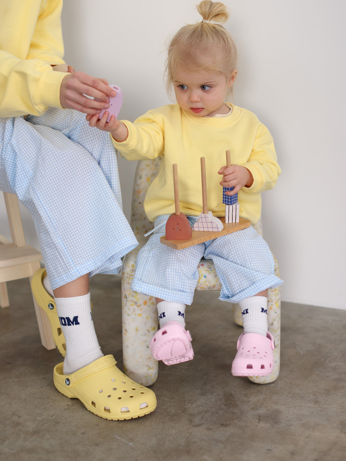 BLUE Vichykaro Pants Kids - FAMVIBES 