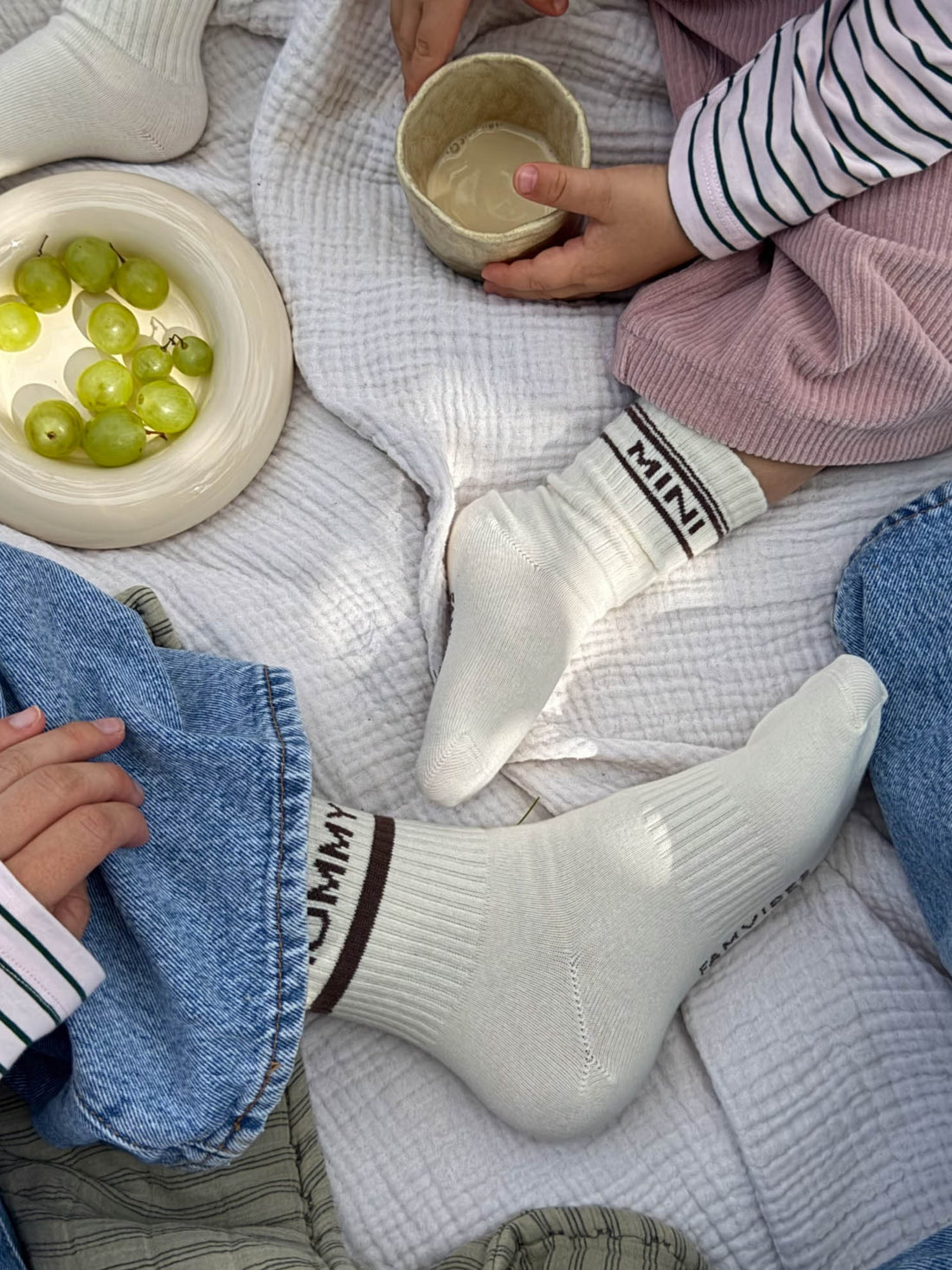 Family Socken Set - Creme striped