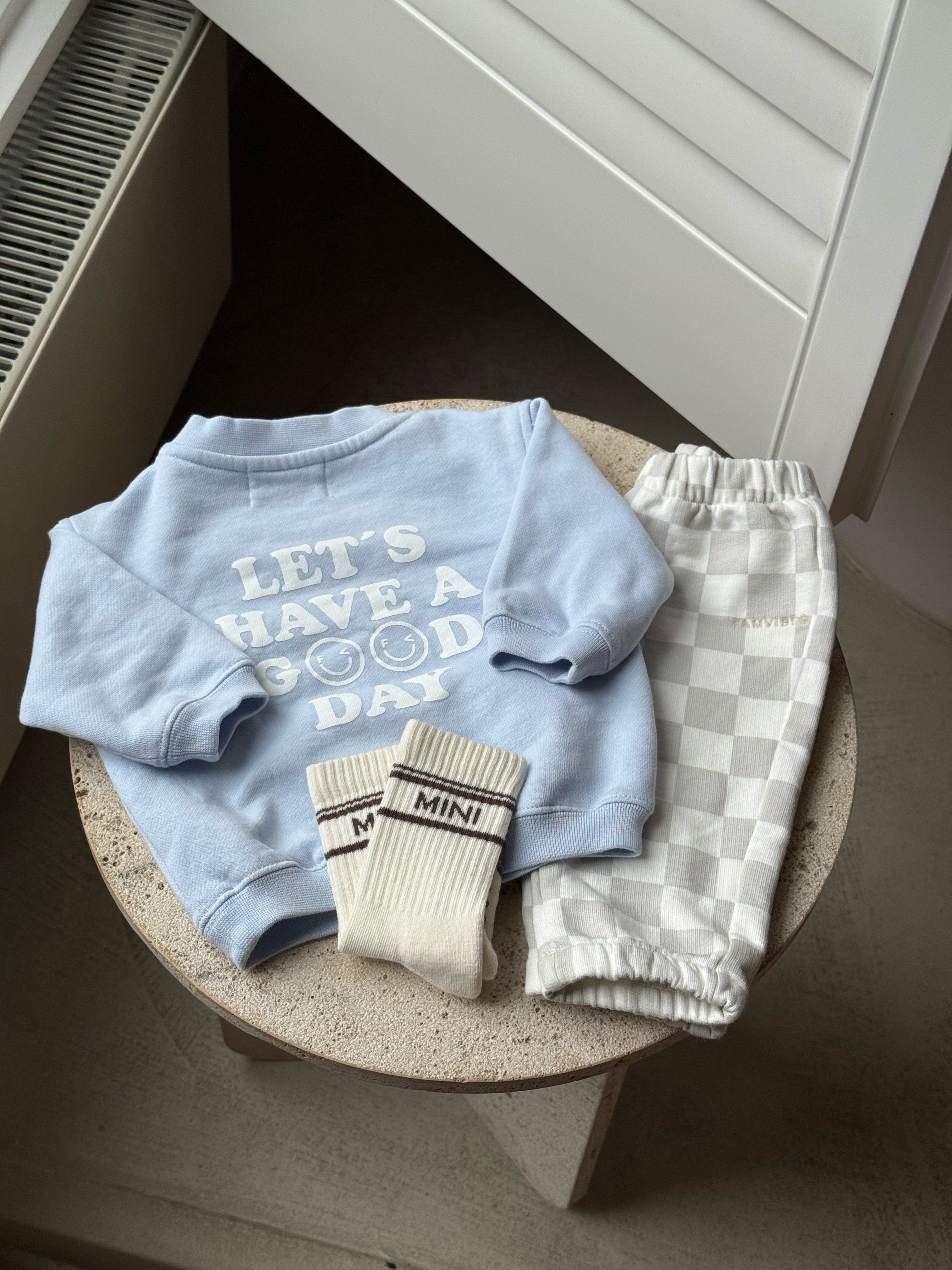 CHECKERED Pants KIDS - sand - FAMVIBES 
