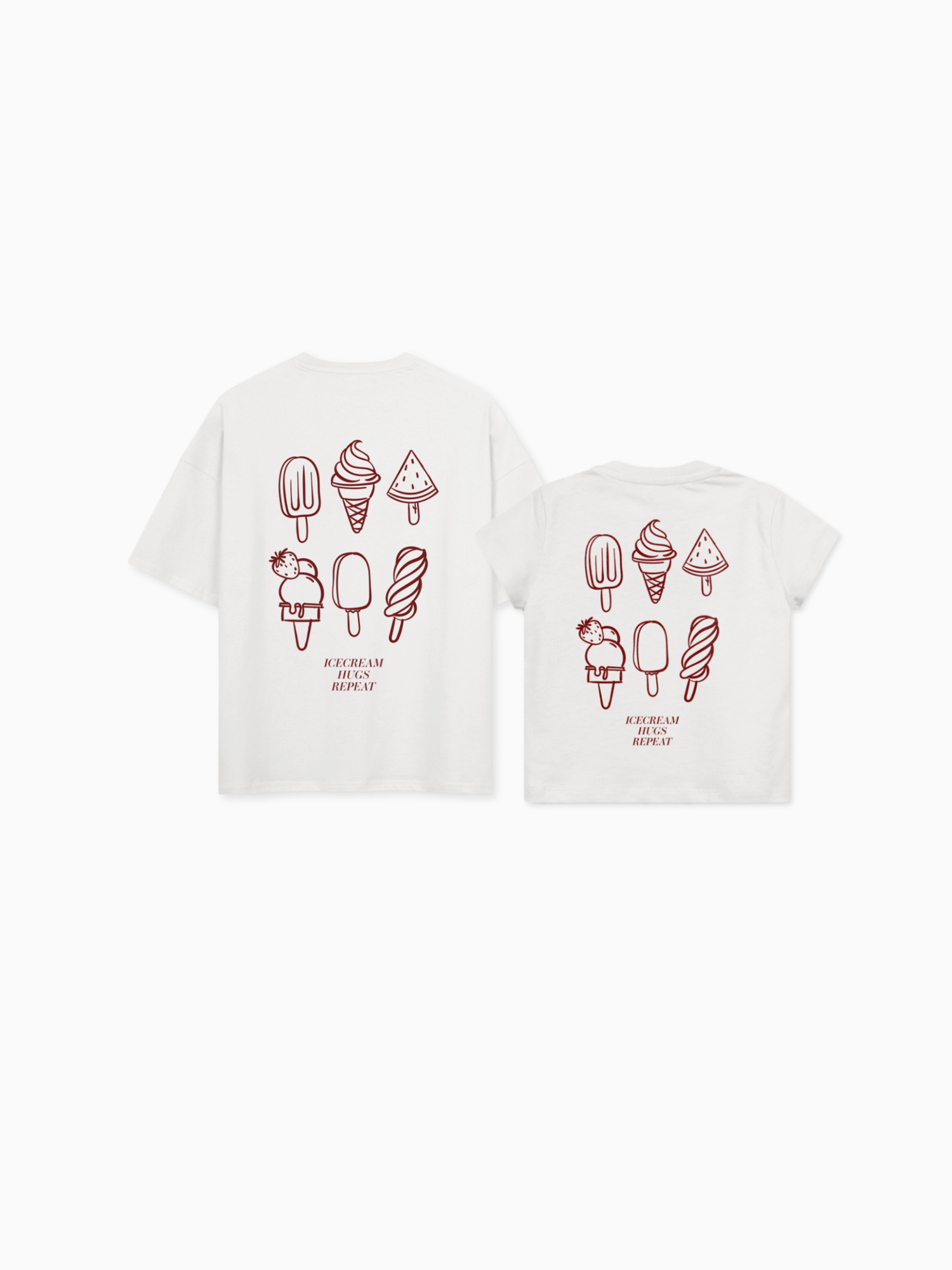 Family Set - ICECREAM Shirt burgundy