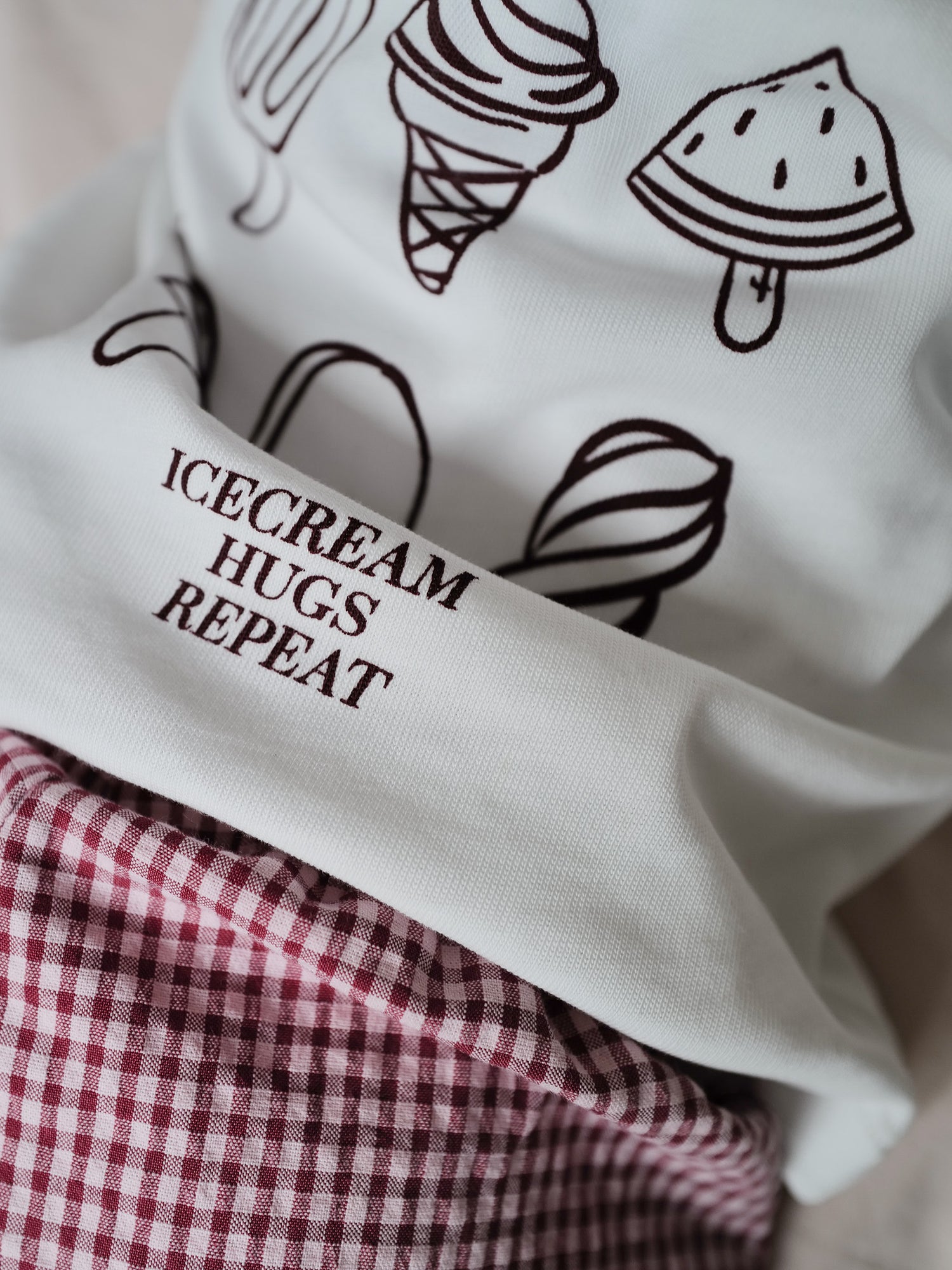 ICECREAM Shirt Baby/Kids - burgundy - FAMVIBES 