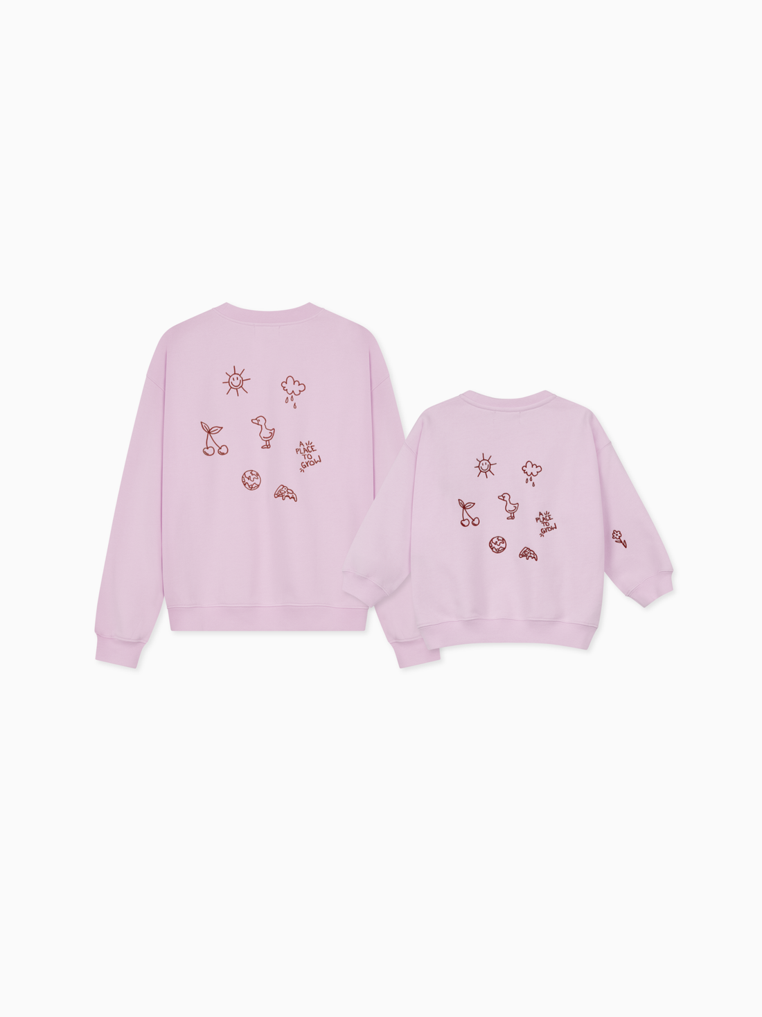 Family Set - Place to grow Sweatshirts rosa - FAMVIBES 