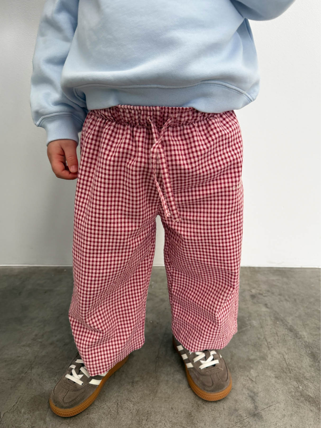 Vichykaro Pants Kids - red - FAMVIBES 