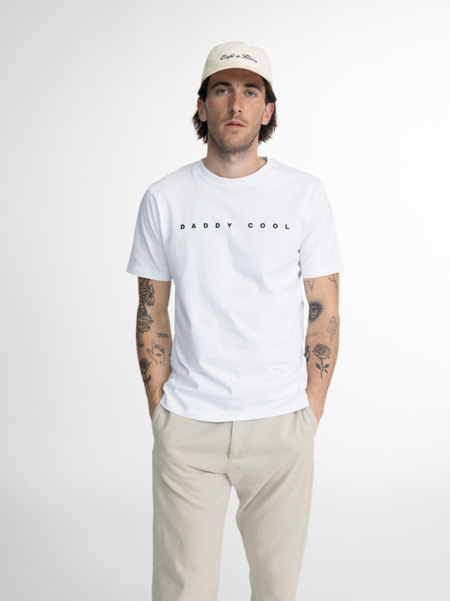 DADDY COOL men s t shirt white