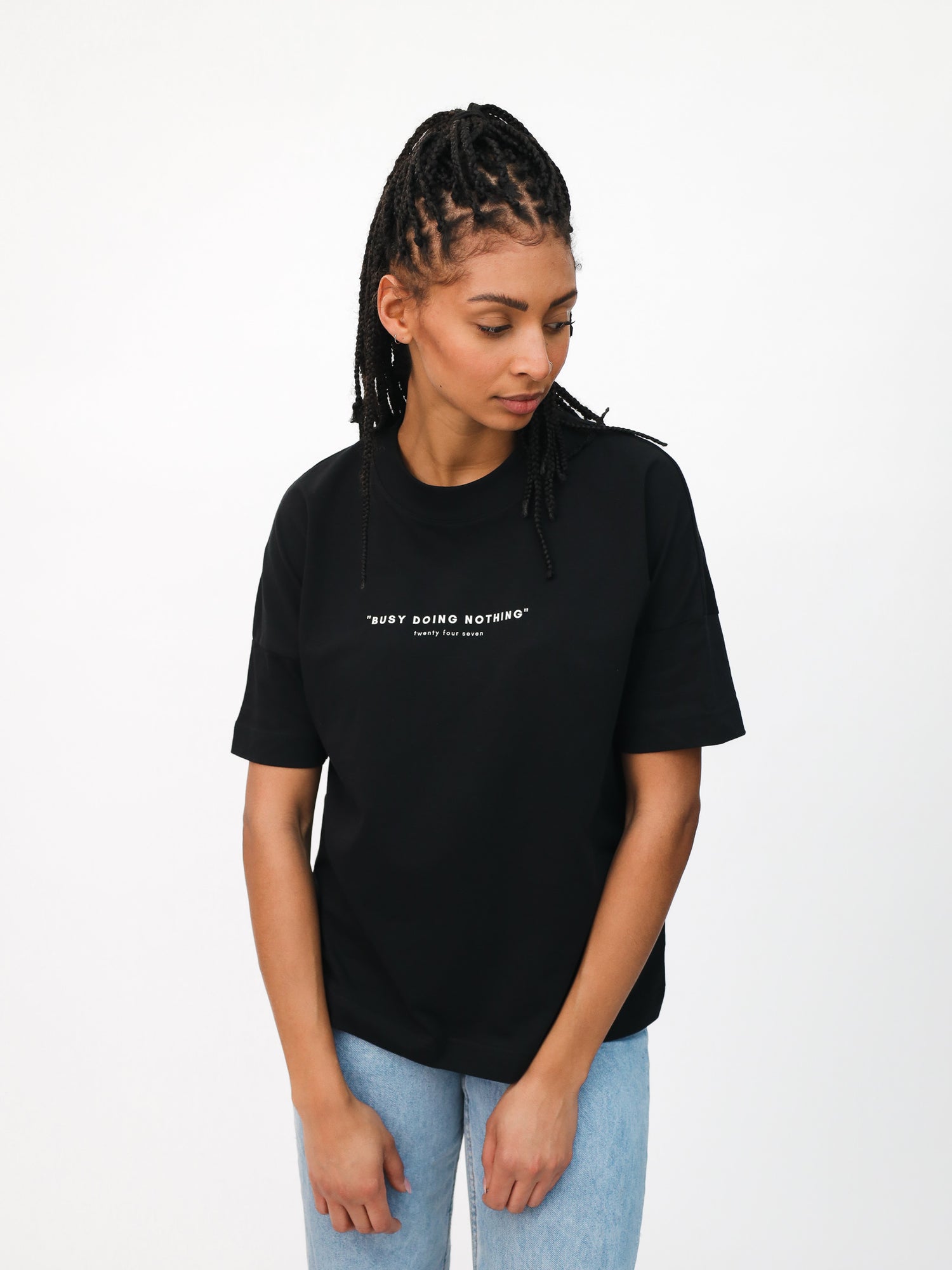 BUSY - Damen T-Shirt schwarz - FAMVIBES 