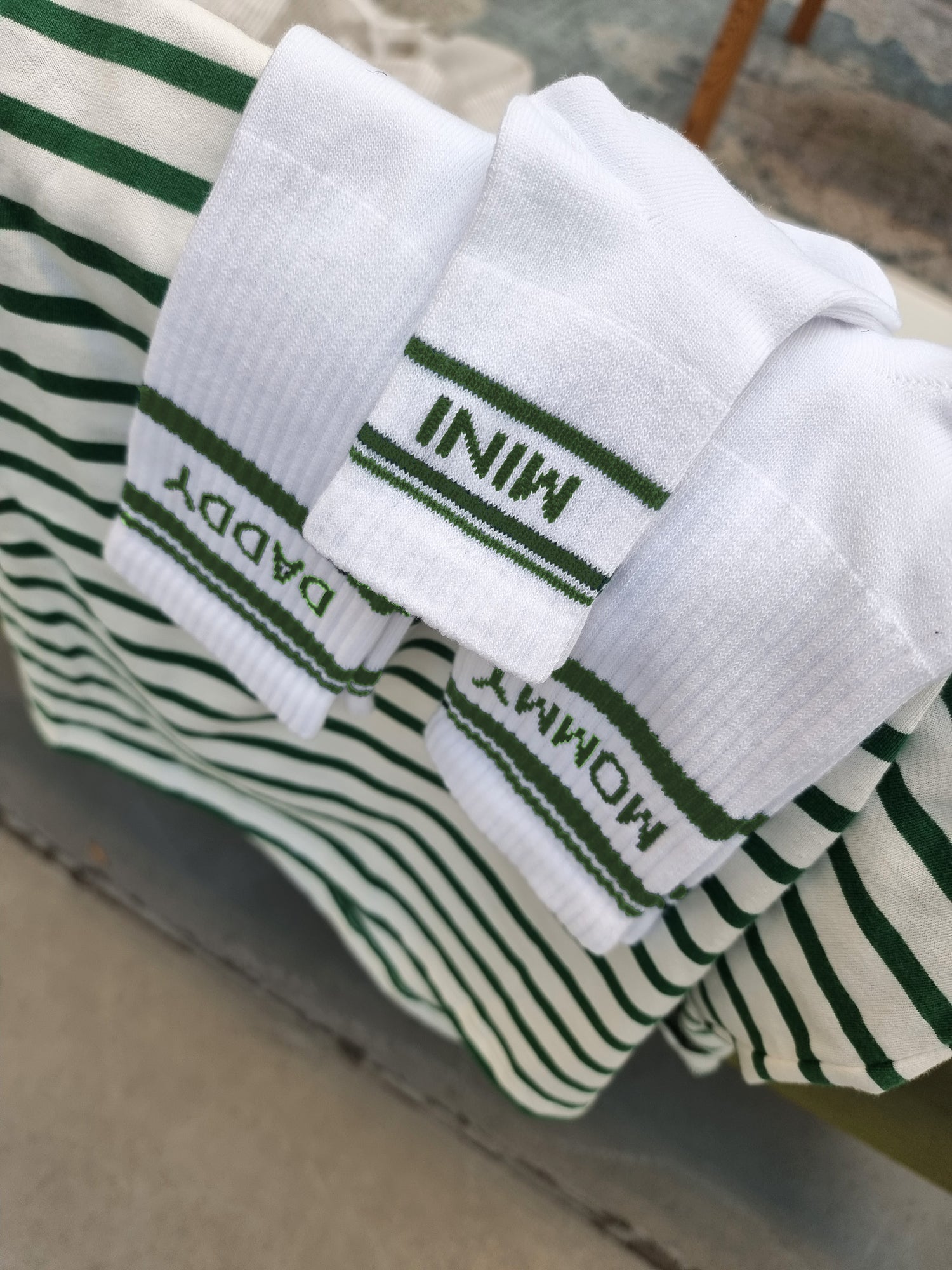 Striped MINI Socken - green - FAMVIBES 